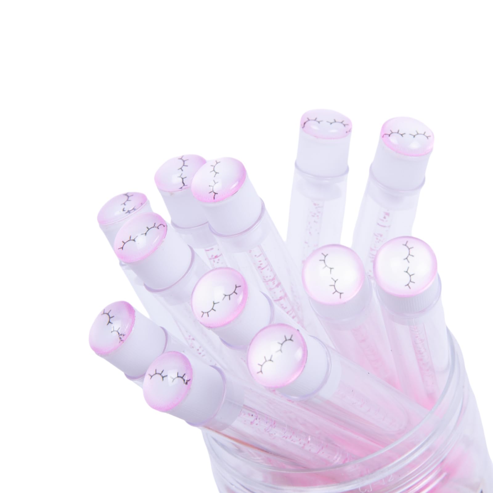 20 Pcs Disposable Eyelash Brushes - Professional Lash Extension Spoolie Wands for Makeup Artists, Mascara Application & Eyelash Cleaning - Sanitary Diamond Tube Brushes for Salon & Home Use (Cute Pink)