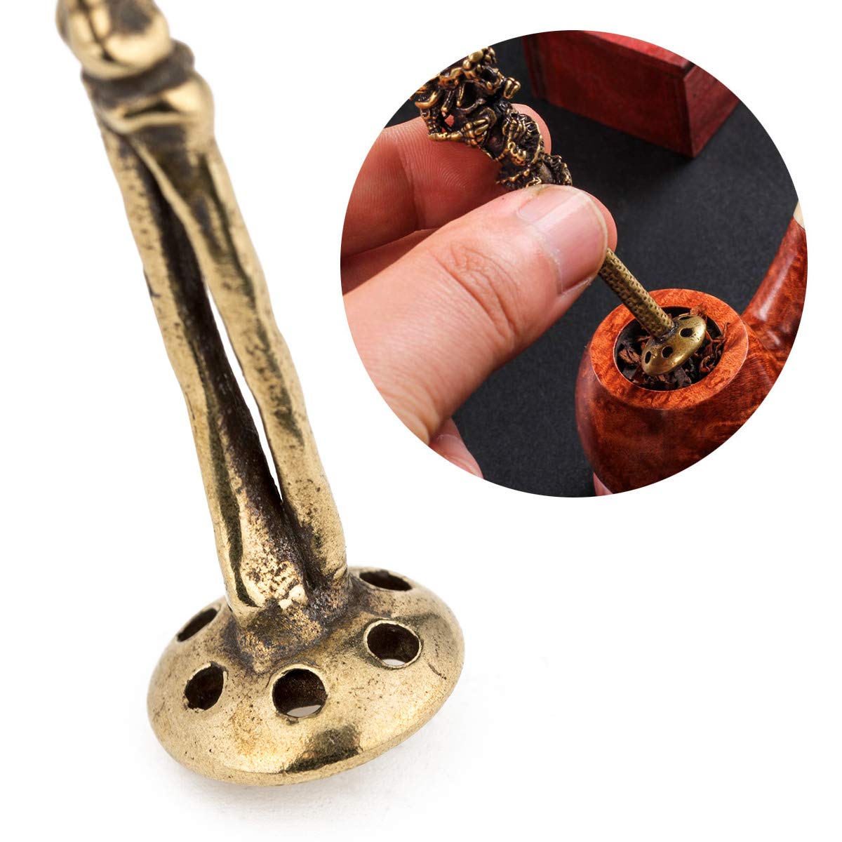 Premium Skull-Shaped Smoking Pipe Tamper & Cleaning Tool - Durable Tobacco Pipe Accessory for Smooth Smoking Experience | Perfect for Pipe Enthusiasts & Collectors