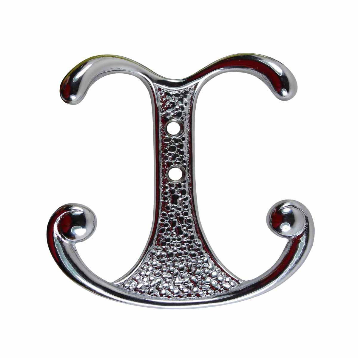 Double Robe Hook Chrome Solid Brass - Heavy Duty Bathroom Towel Hook for Robes, Hats & Coats | Renovator's Supply | Perfect for Bathroom, Bedroom & Entryway Organization