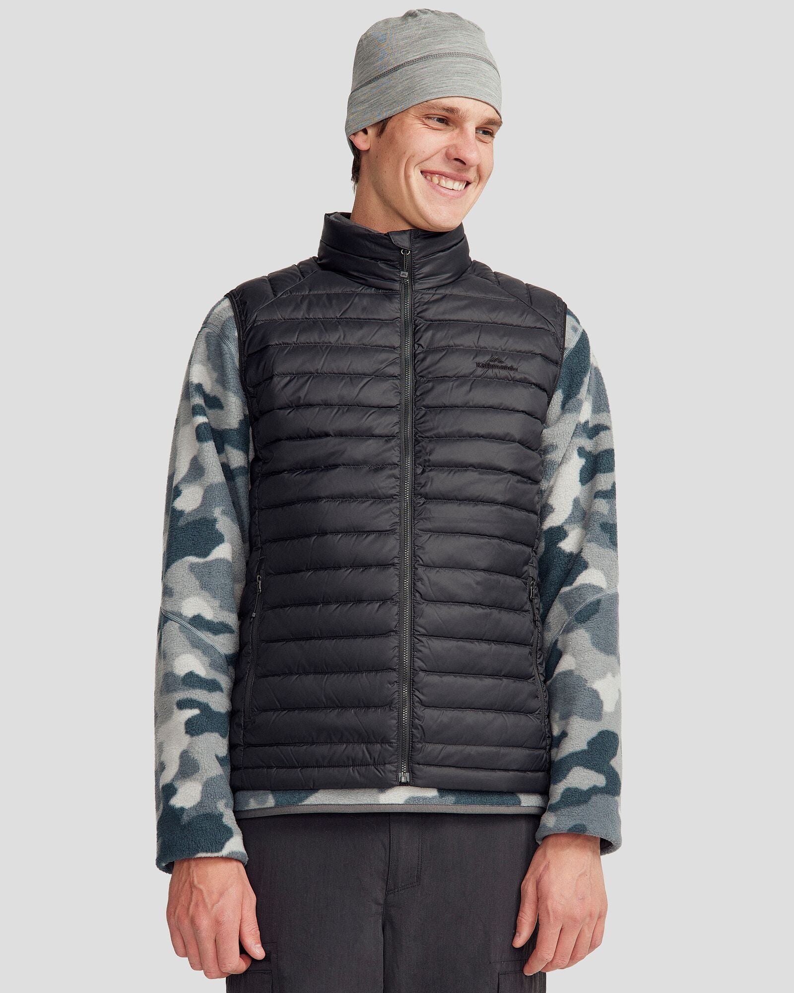 Men's Heli Down Vest 4.0 - Lightweight Winter Puffer Jacket for Outdoor Activities, Black Stingray Color - Perfect for Hiking, Camping & Cold Weather Adventures