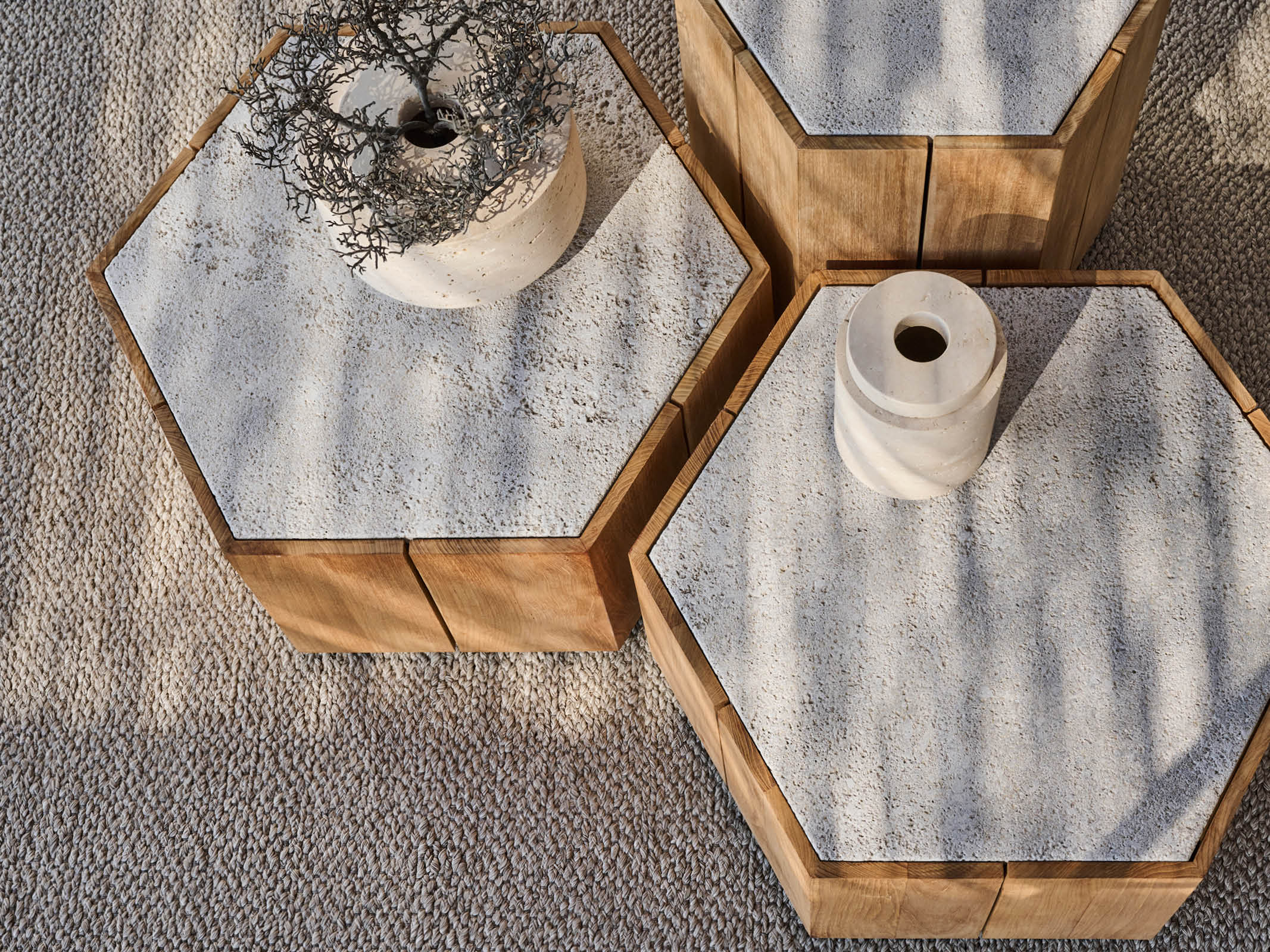 Hexagon Coffee Table - Modern Geometric Side Table for Living Room, Bedroom, or Office - Perfect for Small Spaces, Home Decor, and Interior Design