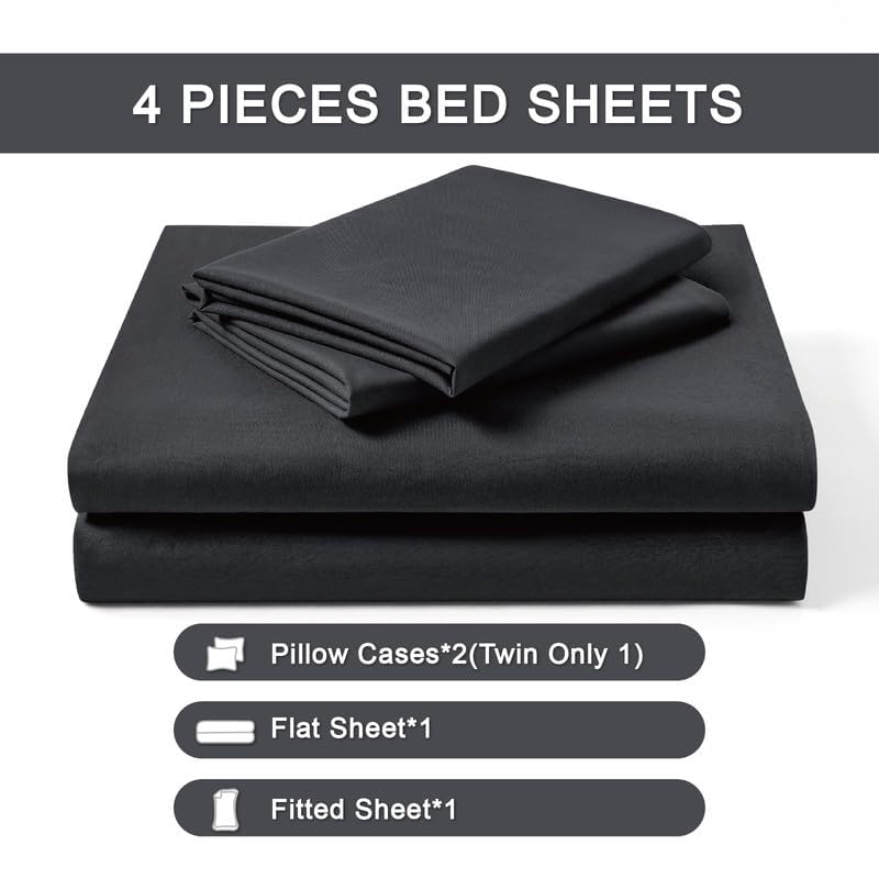 FreshCulture Queen Sheet Set - Ultra Soft Brushed Microfiber Bed Sheets for Queen Size Bed - Deep Pocket 16-18