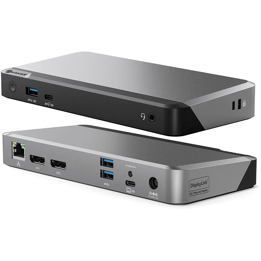 ALOGIC DX2 Dual 4K Display Universal Docking Station with 65W Power Delivery - 2 x DisplayPort 4K 60Hz Support for Laptop Charging | Perfect for Home Office & Multi-Monitor Workstations