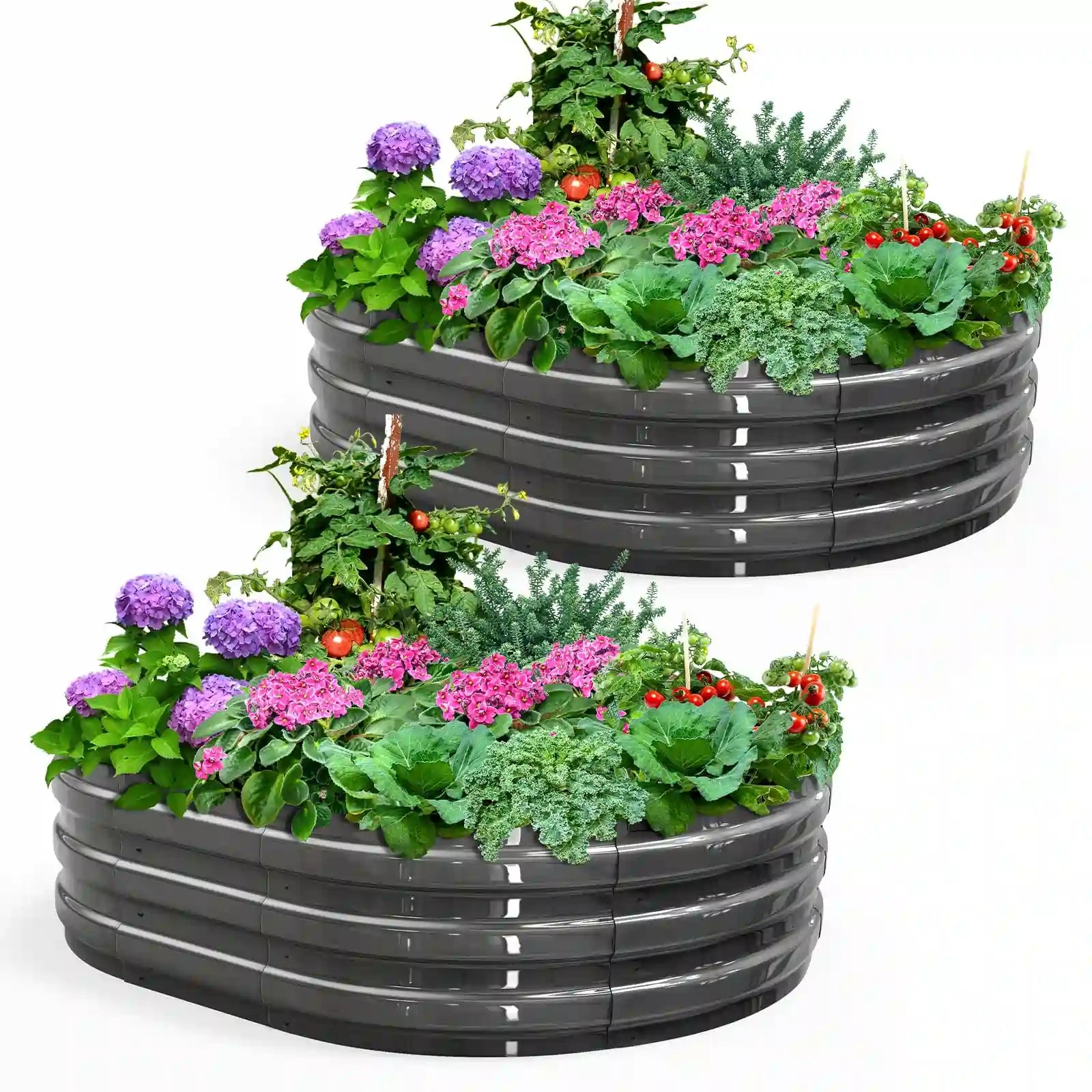 2 Pack Screwless Raised Garden Beds - Easy Assembly Metal Planter Box for Vegetables, Flowers & Herbs - Perfect for Backyard, Patio & Urban Gardening