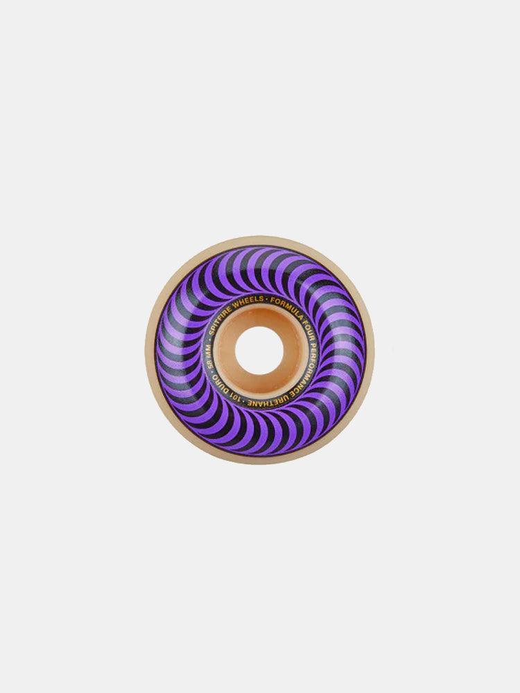 Spitfire Formula Four 101D Classic Skateboard Wheels - 54mm 101D Urethane - Purple - Perfect for Street Skating and Smooth Rides