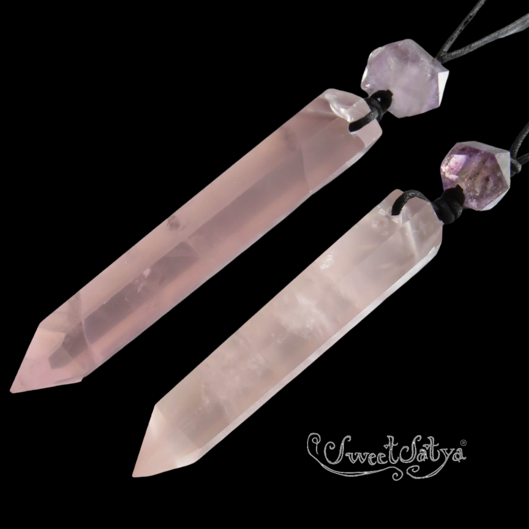 Natural Rose Quartz Pendant Necklace for Women - Healing Crystal Jewelry for Love & Positive Energy | Perfect for Meditation, Gifts & Everyday Wear