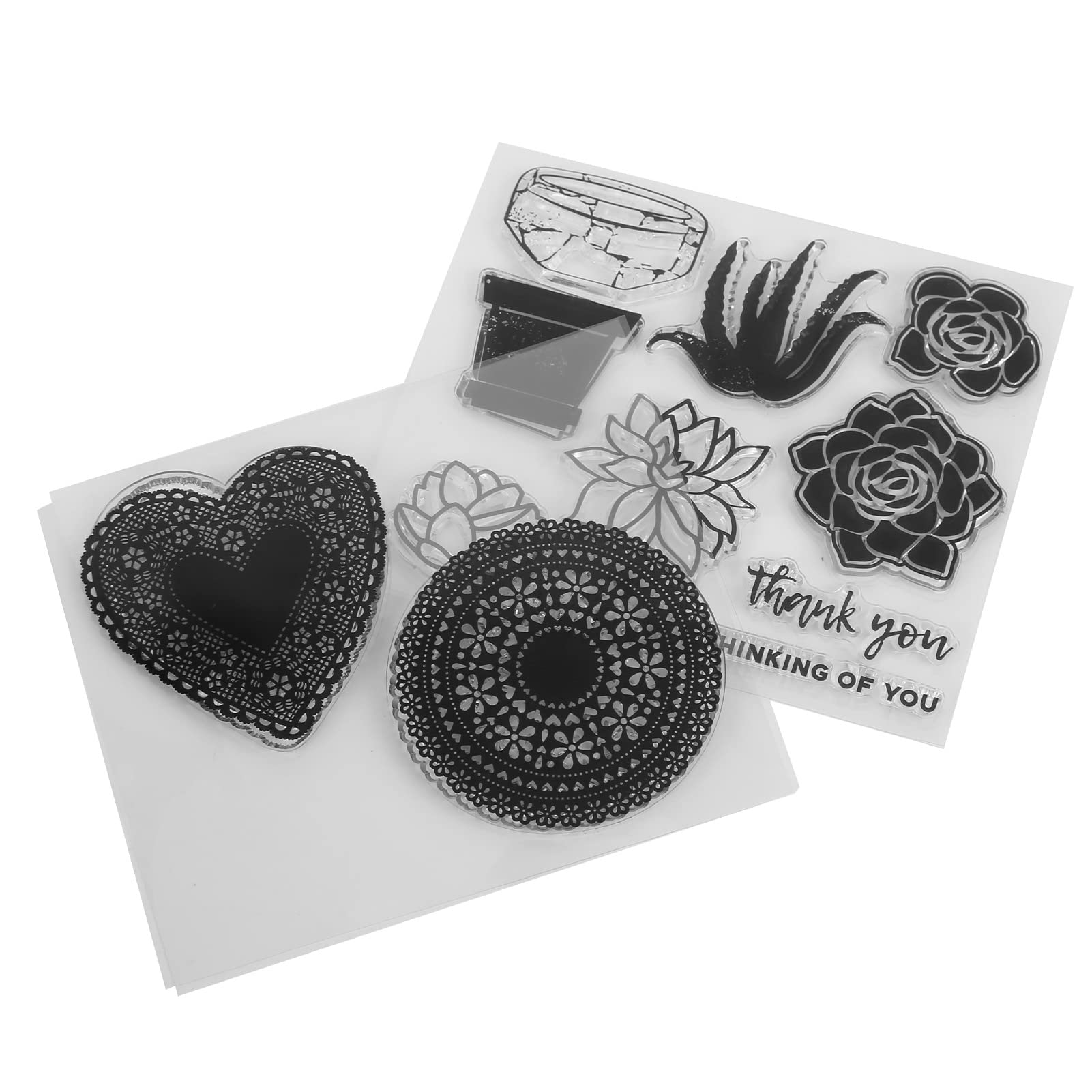 2 Pack Clear Stamps for DIY Card Making - Reusable TPR Material Stamps for Scrapbooking, Journaling, Photo Albums, Greeting Cards, Invitations & Envelopes - Perfect for Handmade Cards, Wedding Invites & Memory Keeping