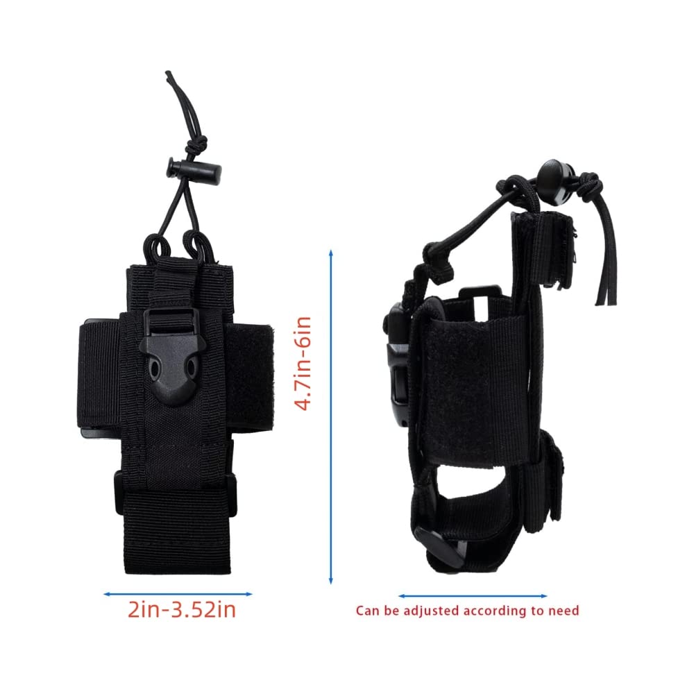 Heavy Duty Military Molle Radio Holster Pouch - Compatible with Motorola, Baofeng, Kenwood Two Way Radios - Secure Walkie Talkie Holder for Tactical Gear & Outdoor Adventures