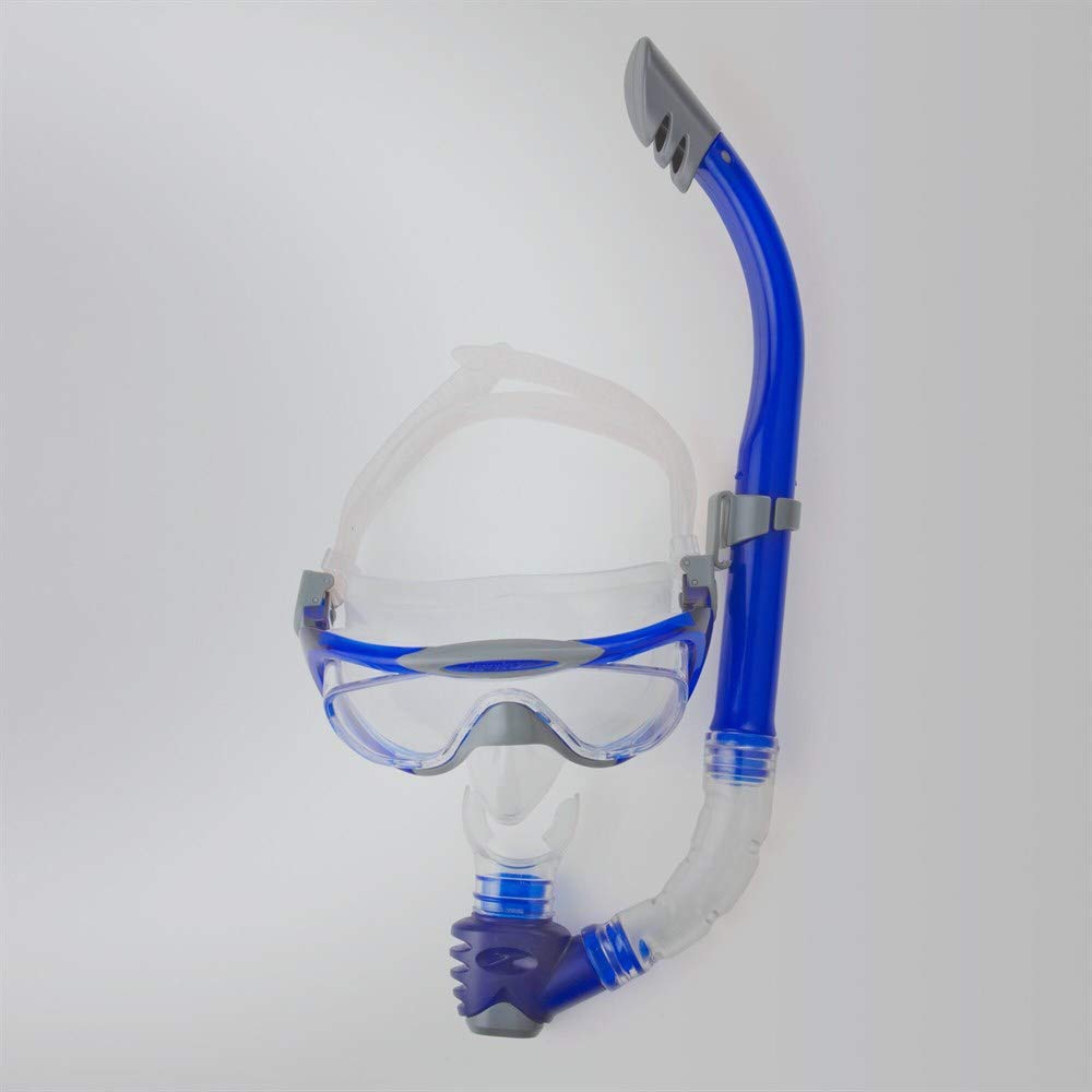 Speedo Glide Snorkel Set - Full Face Snorkeling Mask with Fins for Adults & Kids - Perfect for Swimming, Snorkeling & Beach Vacations