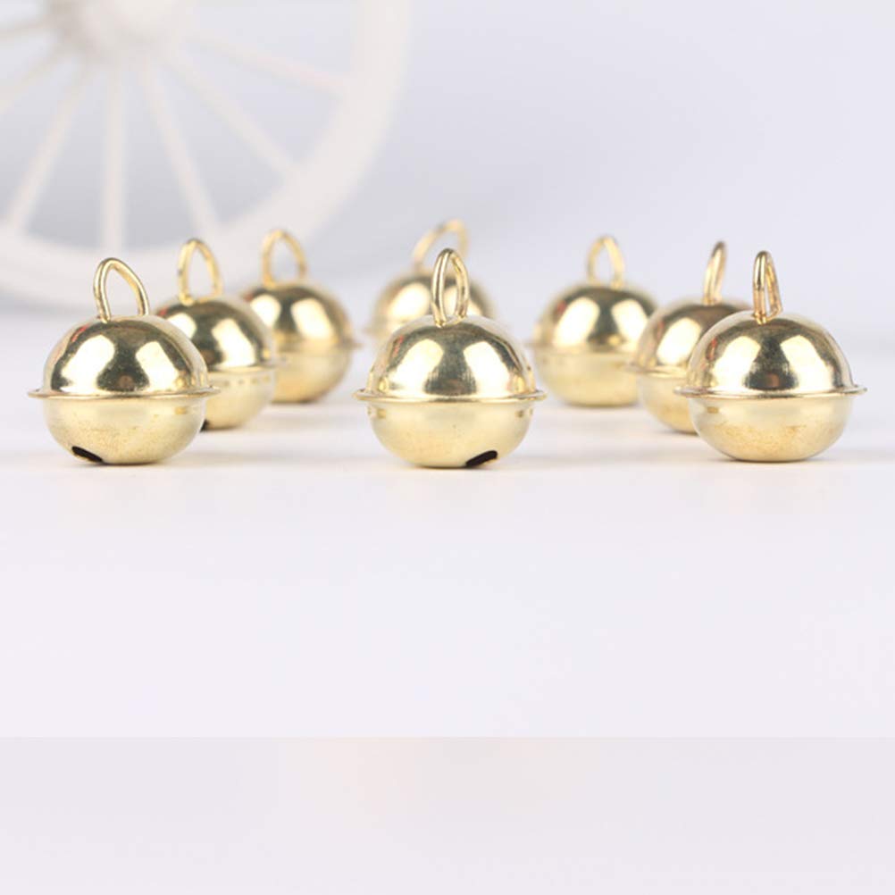 BESPORTBLE 100Pcs Golden Rustic Jingle Bells for Christmas DIY Crafts, Holiday Decorations, Sleigh Ornaments, Pet Christmas Tree Decor, Festive Home & Party Decoration