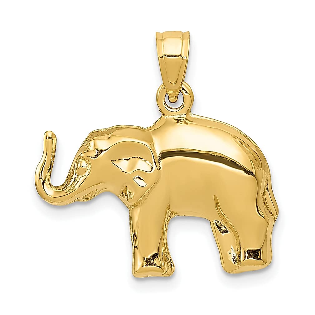 14K Yellow Gold Elephant Pendant Necklace for Women - Dainty Animal Charm Jewelry Gift for Her - Perfect for Birthday, Anniversary & Everyday Elegance