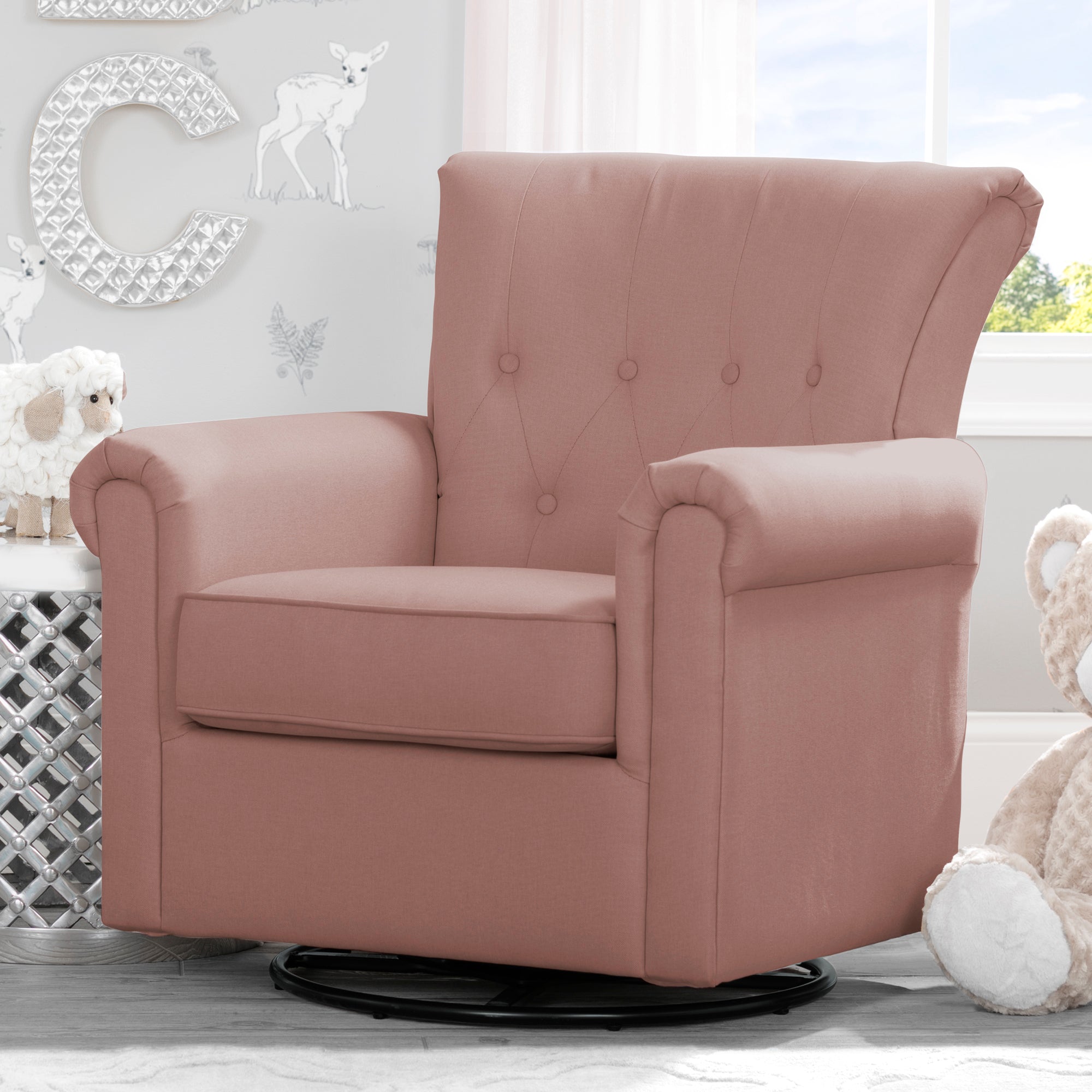Harper Nursery Glider Swivel Rocker Chair - Comfortable Baby Rocking Chair for Nursing, Feeding & Relaxing - Perfect for Nurseries, Bedrooms & Living Rooms