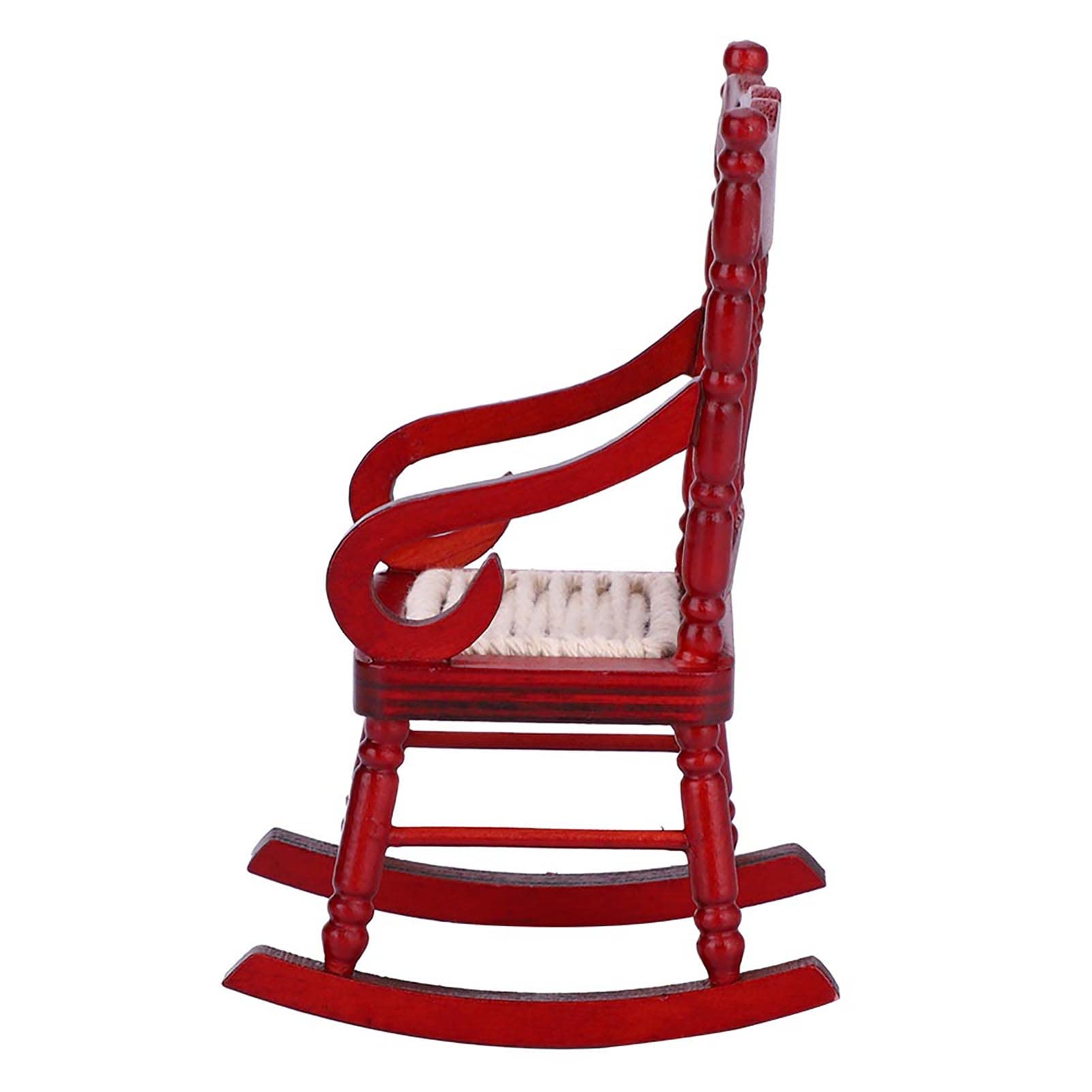 1:12 Scale Miniature Wooden Rocking Chairs - Set of 1 Dollhouse Furniture for Christmas Decor, DIY Doll Accessories & Model House Display | Perfect for Holiday Displays, Collectors & Miniature Enthusiasts