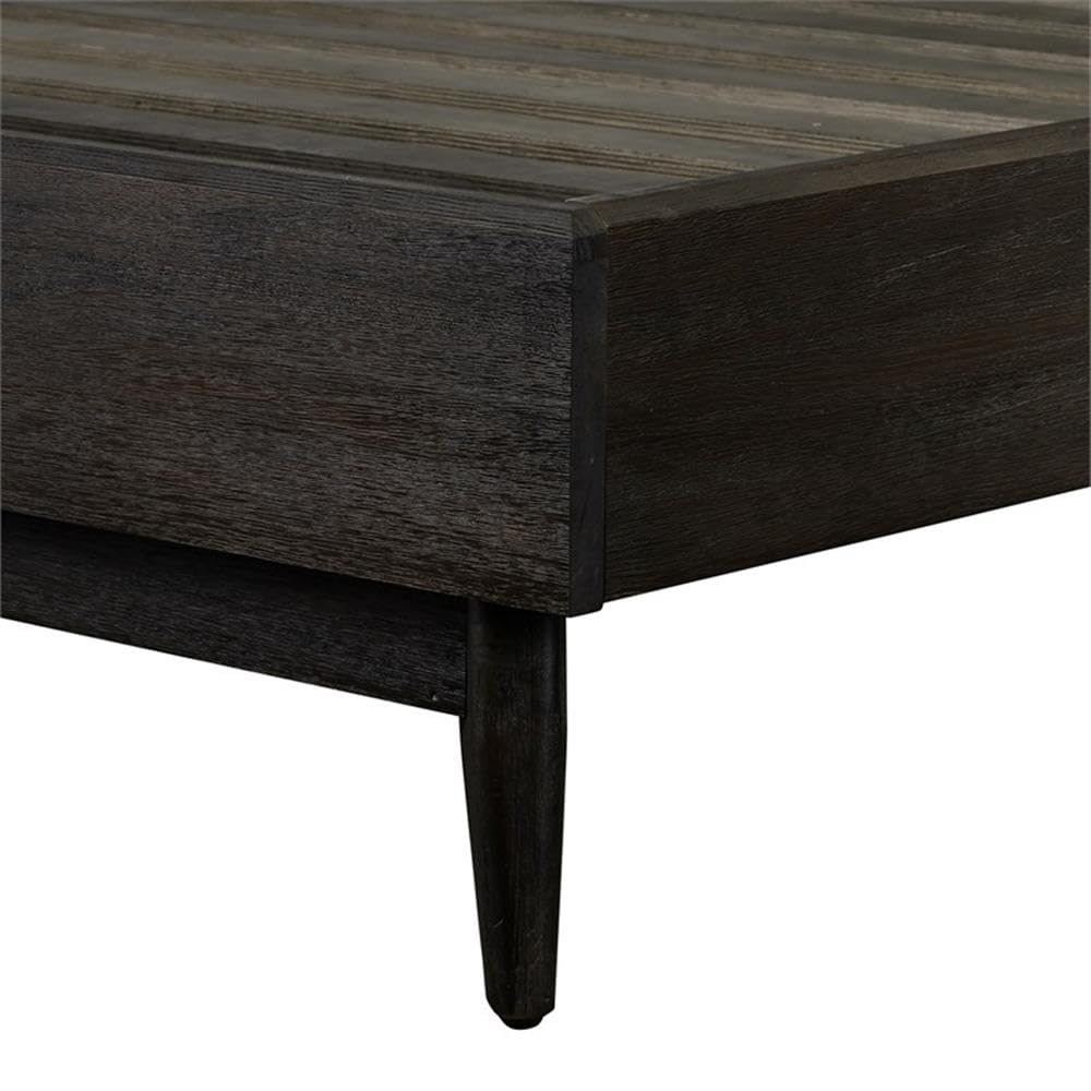 Allora Mid-Century Modern Platform Queen Bed Frame in Espresso Finish - Perfect for Contemporary Bedroom Decor