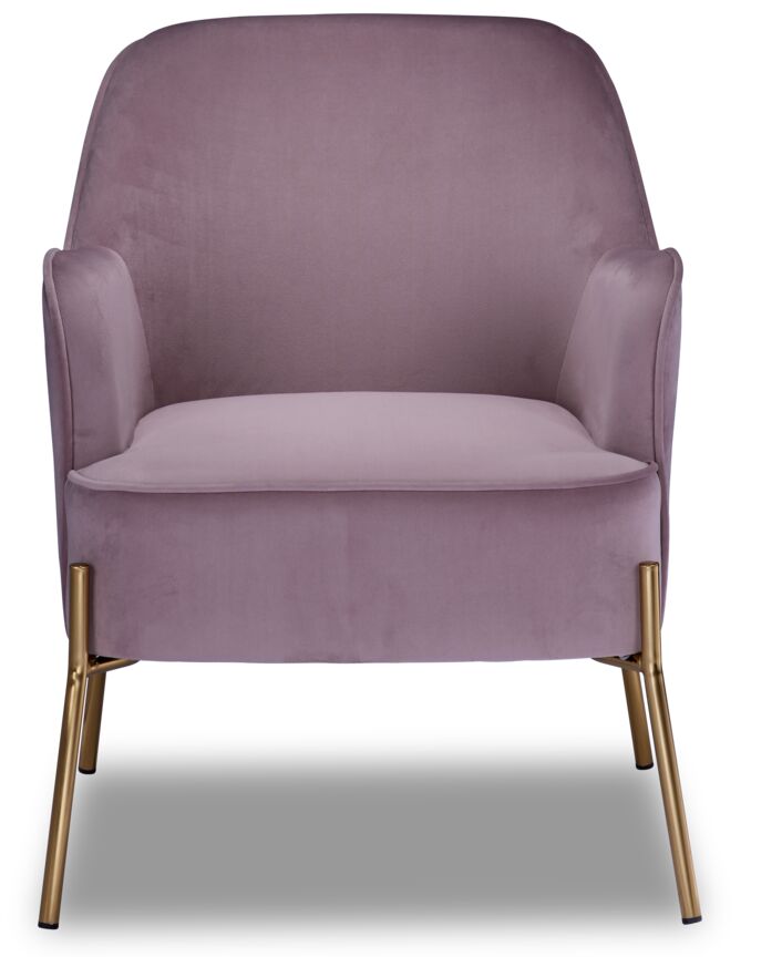 Charisma Accent Chair Pink - Modern Velvet Lounge Chair for Living Room, Bedroom & Office - Stylish Home Decor Furniture for Women & Girls