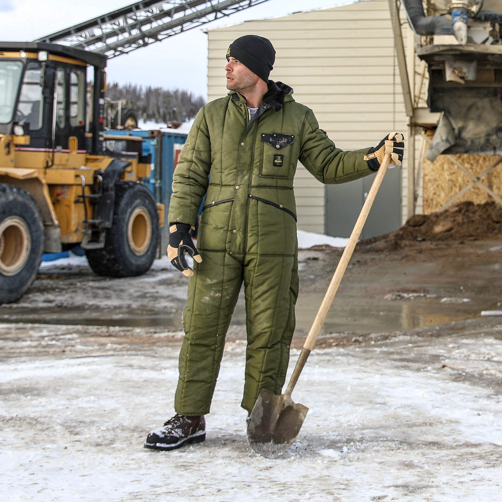 RefrigiWear Iron-Tuff Insulated Coveralls with Hood -50°F Extreme Cold Weather Workwear for Outdoor Winter Jobs & Hunting