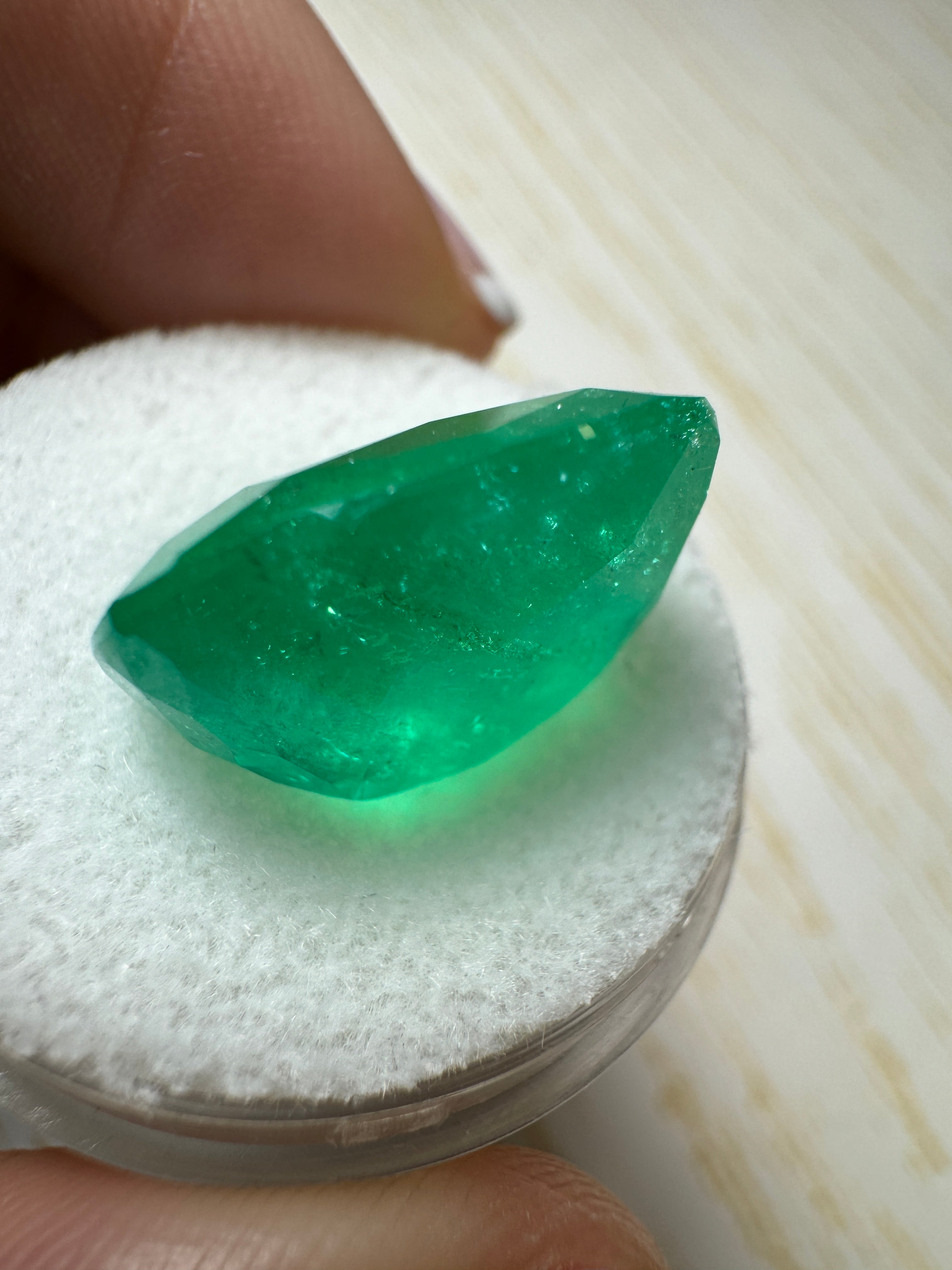 12.81 Carat Natural Colombian Emerald - 17x14mm Loose Cushion Cut Green Gemstone for Jewelry Making & Engagement Rings