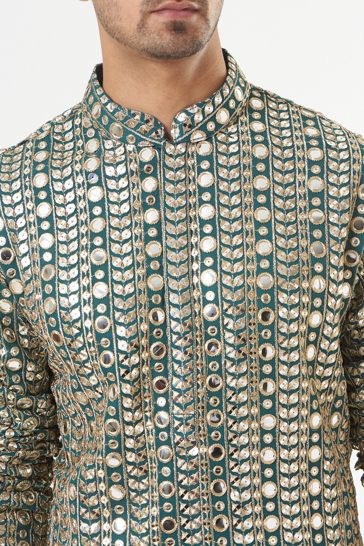 Mehndi Green Embroidered Kurta for Women - Traditional Indian Cotton Tunic Top with Handcrafted Designs - Perfect for Festivals, Weddings & Cultural Events