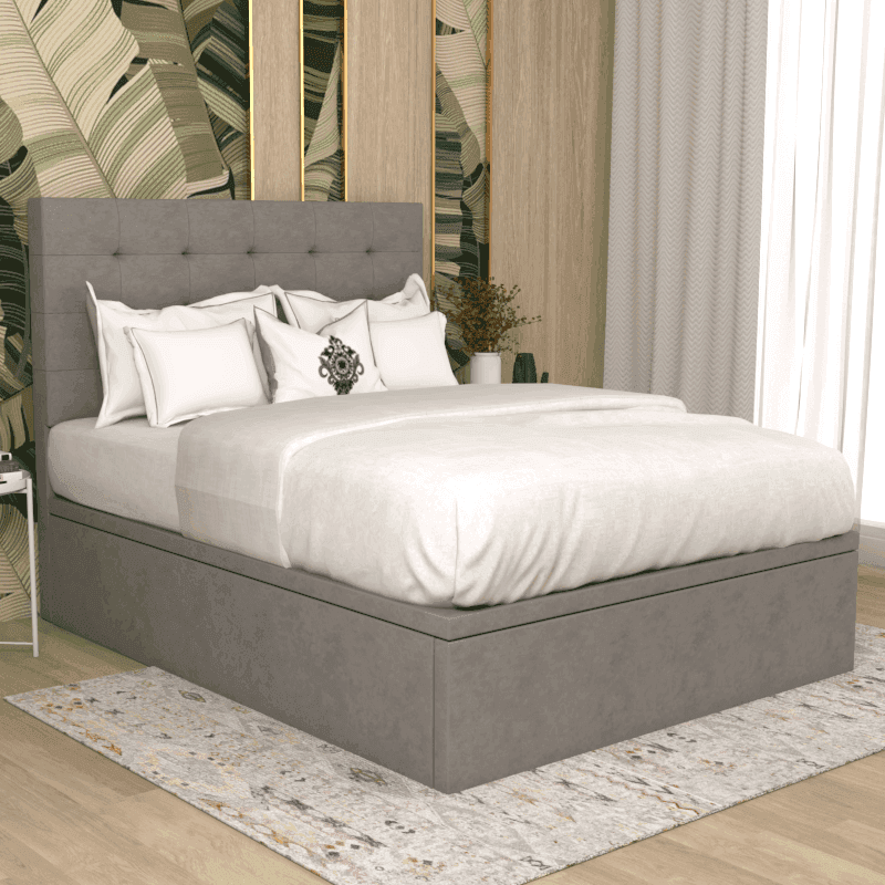 Edith Fabric Storage Bed with Underbed Drawers - Space-Saving Bed Frame with Hidden Storage for Small Bedrooms, Dorms & Apartments