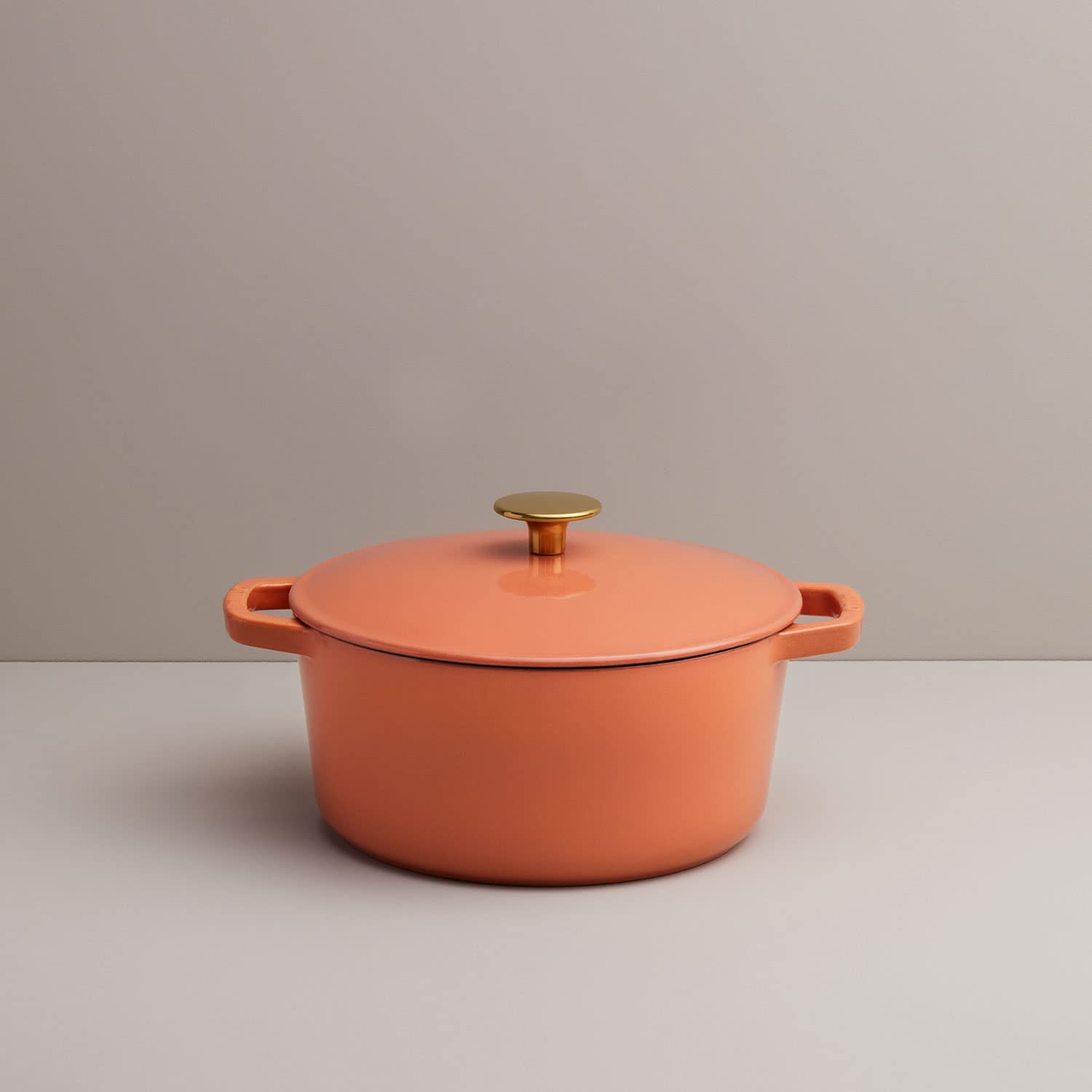 Premium 3.5-Quart Enameled Cast Iron Dutch Oven with Lid – Kana Milo Enamel Coated Casserole Pot | Oven & Dishwasher Safe | Fresh Terracotta with Gold Knob | Perfect for Soups, Stews, Braising & Baking