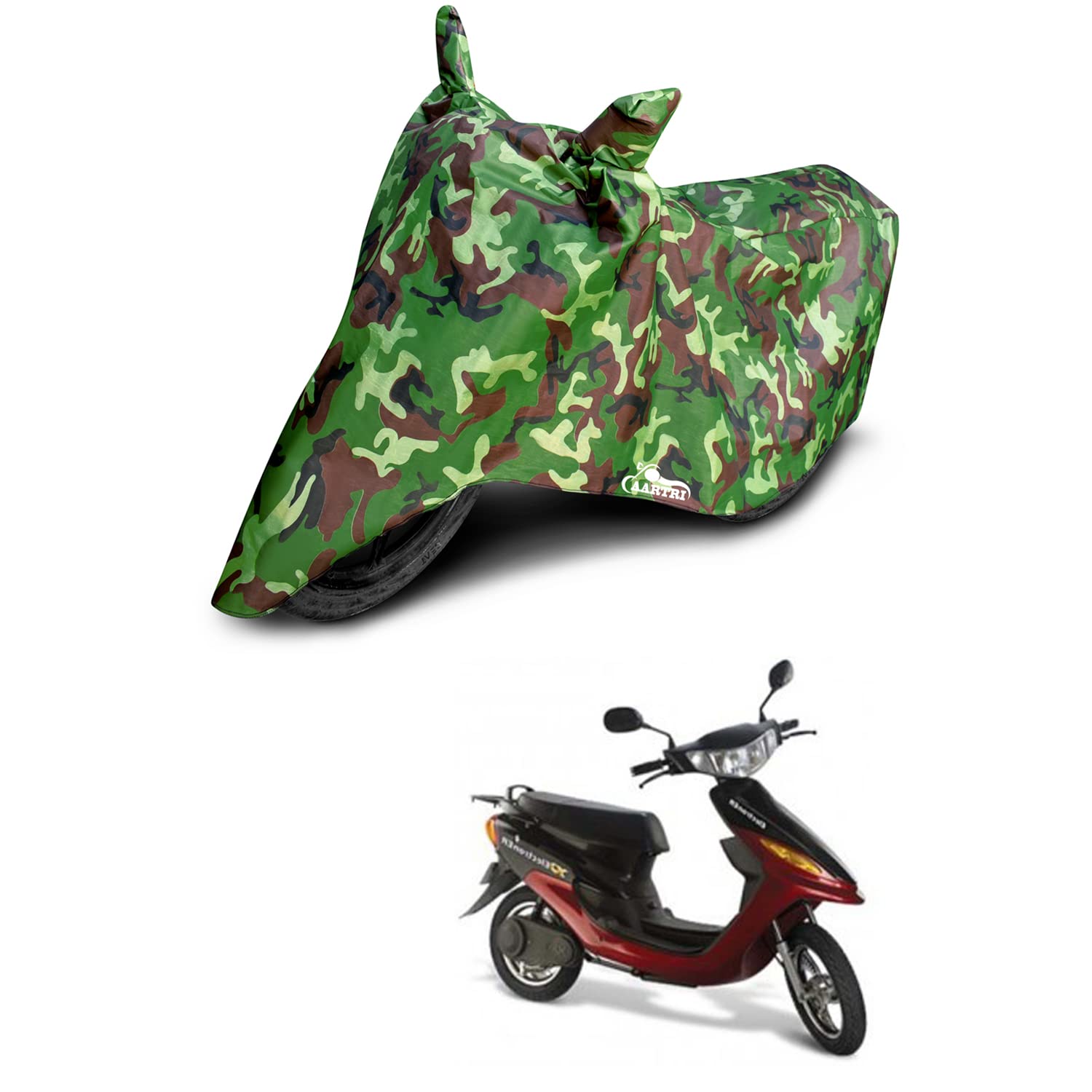 DROHAR UV Protection Dustproof Body Cover for Indus Yo Electron ER 2022 (BS-2,3,4,6) - Green Jungle Design | Motorcycle Accessories for Outdoor Riding & Sun Protection