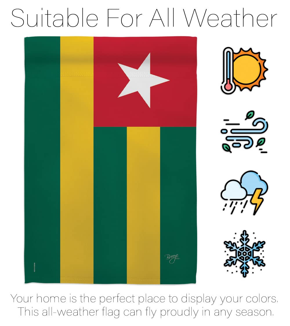 Breeze Decor Togo Nationality House Flag Set 28x40
