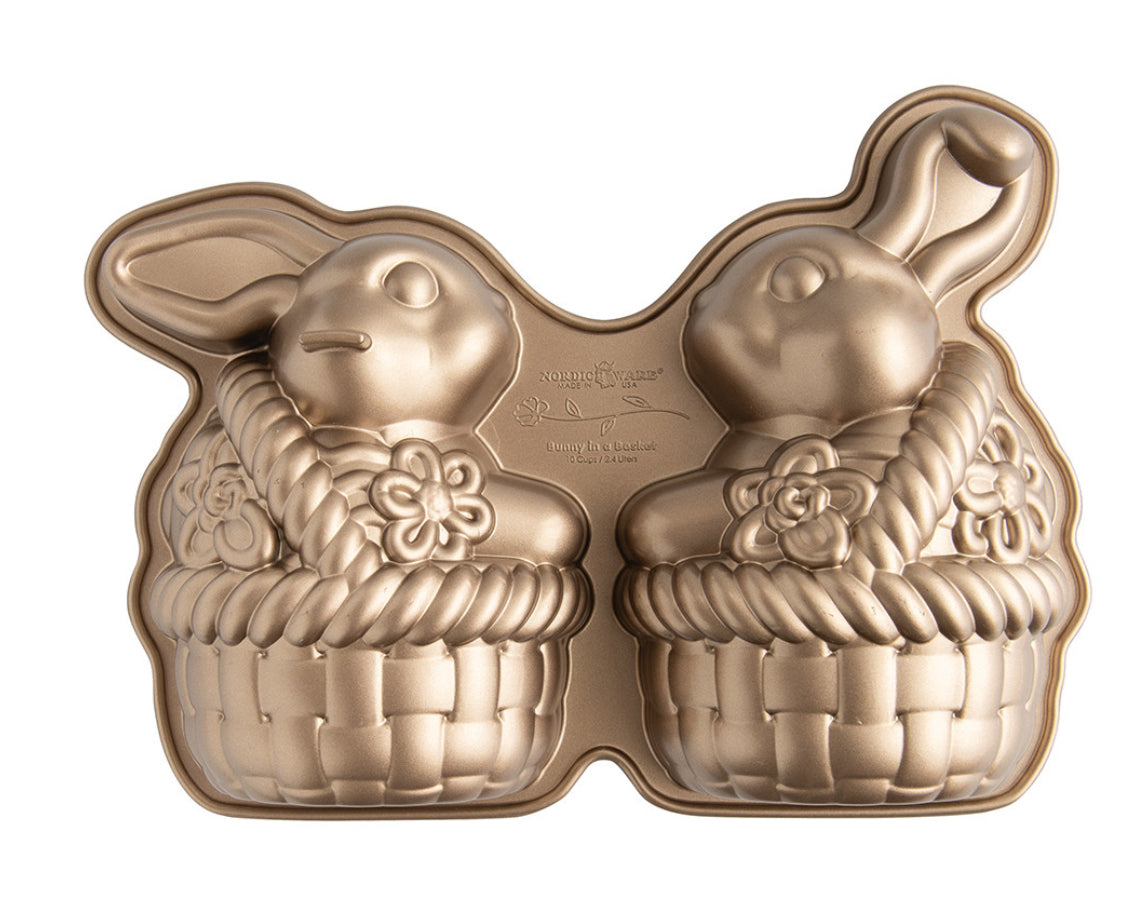Easter Bunny in a Basket Cake Pan - Bunny Shaped Baking Mold for Spring Desserts, Cakes & Cupcakes - Perfect for Easter Celebrations, Birthday Parties & Holiday Baking