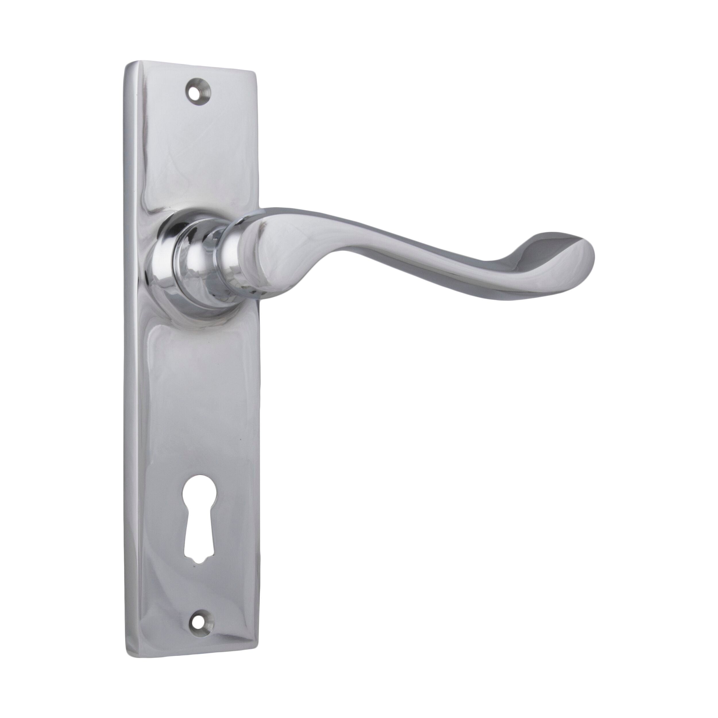 Fremantle Chrome Plated Door Lever Lock Set - 1046 Pair (H150xW35xP50mm) | Secure & Stylish Entryway Solution for Homes & Offices