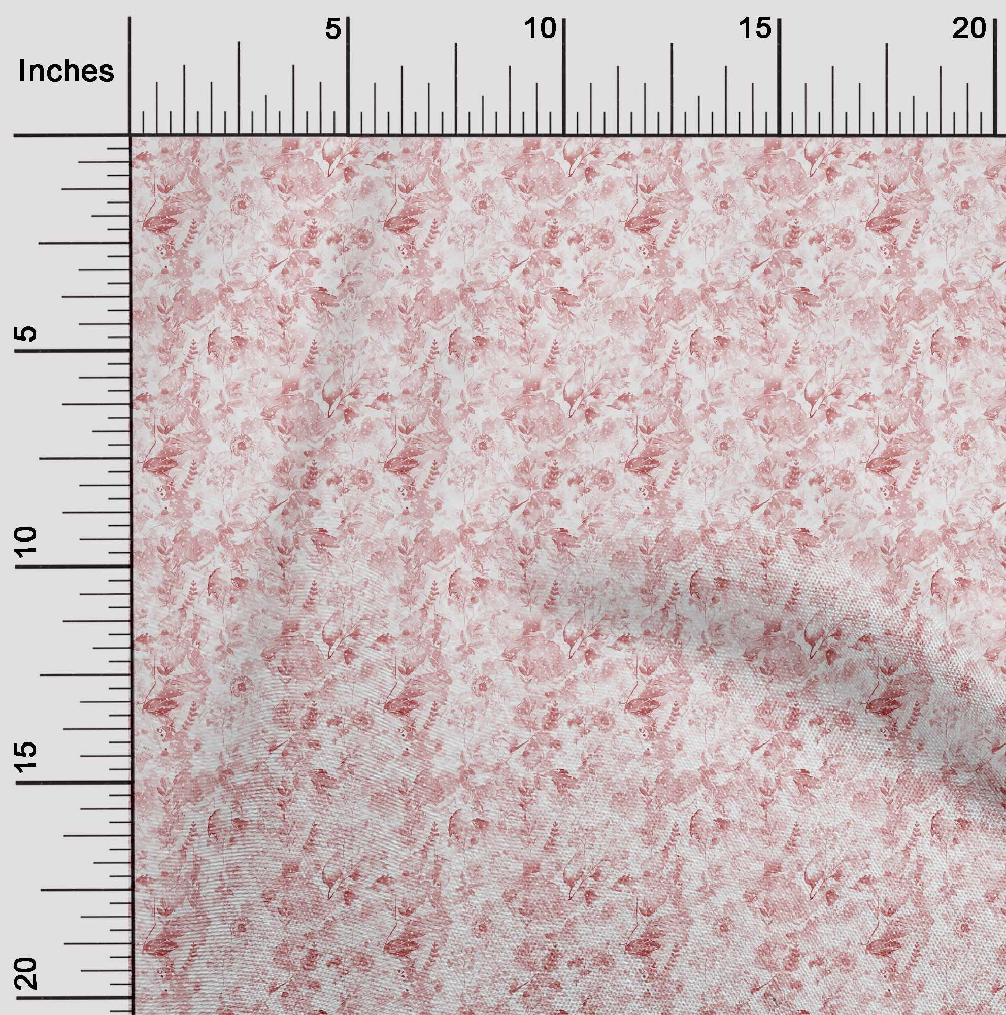oneOone Velvet Red Fabric Flower Printed Sewing Fabric by The Yard - 58 Inch Wide DIY Clothing & Craft Supplies for Dresses, Home Decor, Quilting & Scrapbooking