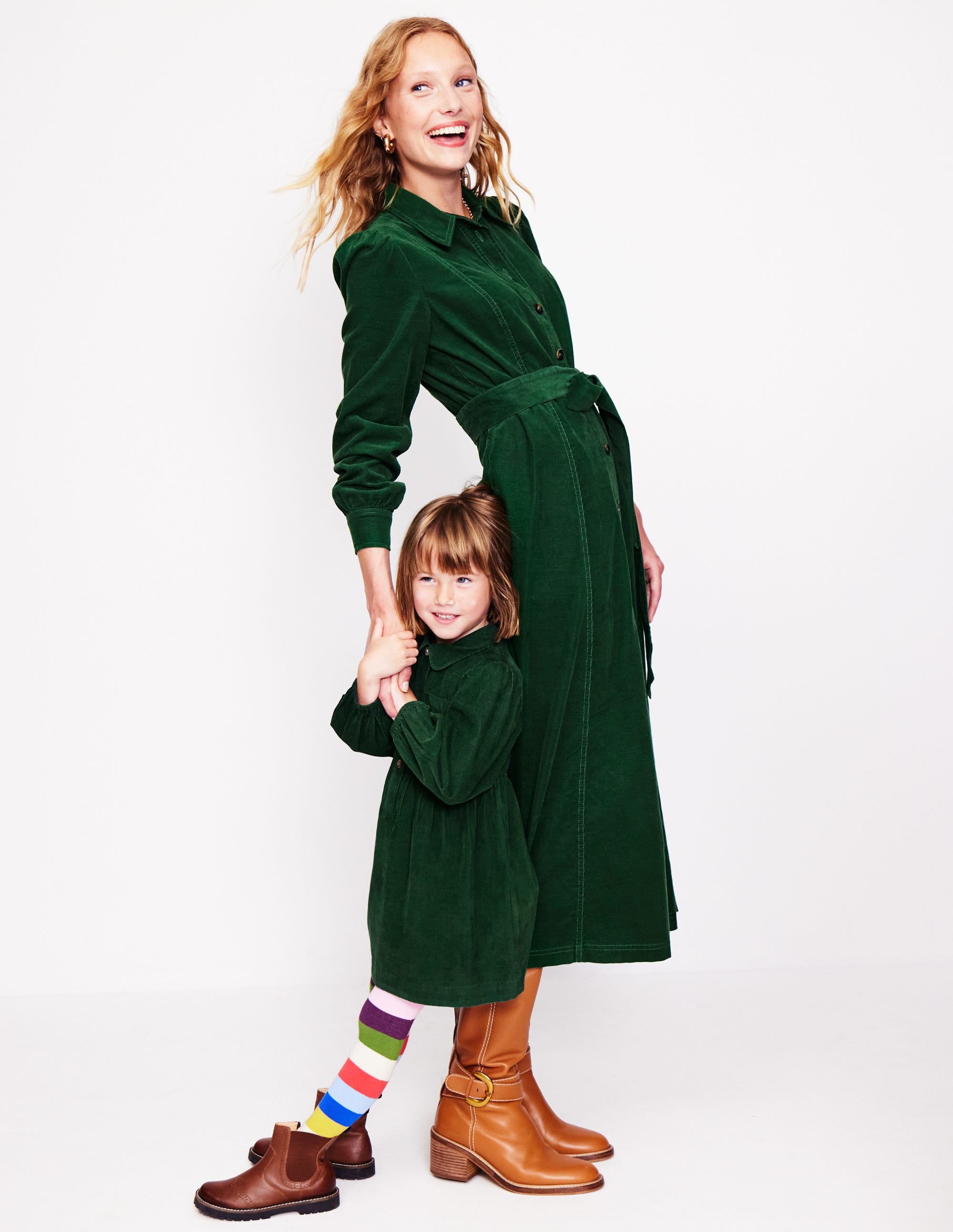 Aubrey Cord Midi Shirt Dress Eden | Women's Casual Button Down Shirt Dress with Belt | Perfect for Office, Brunch & Spring Outfits