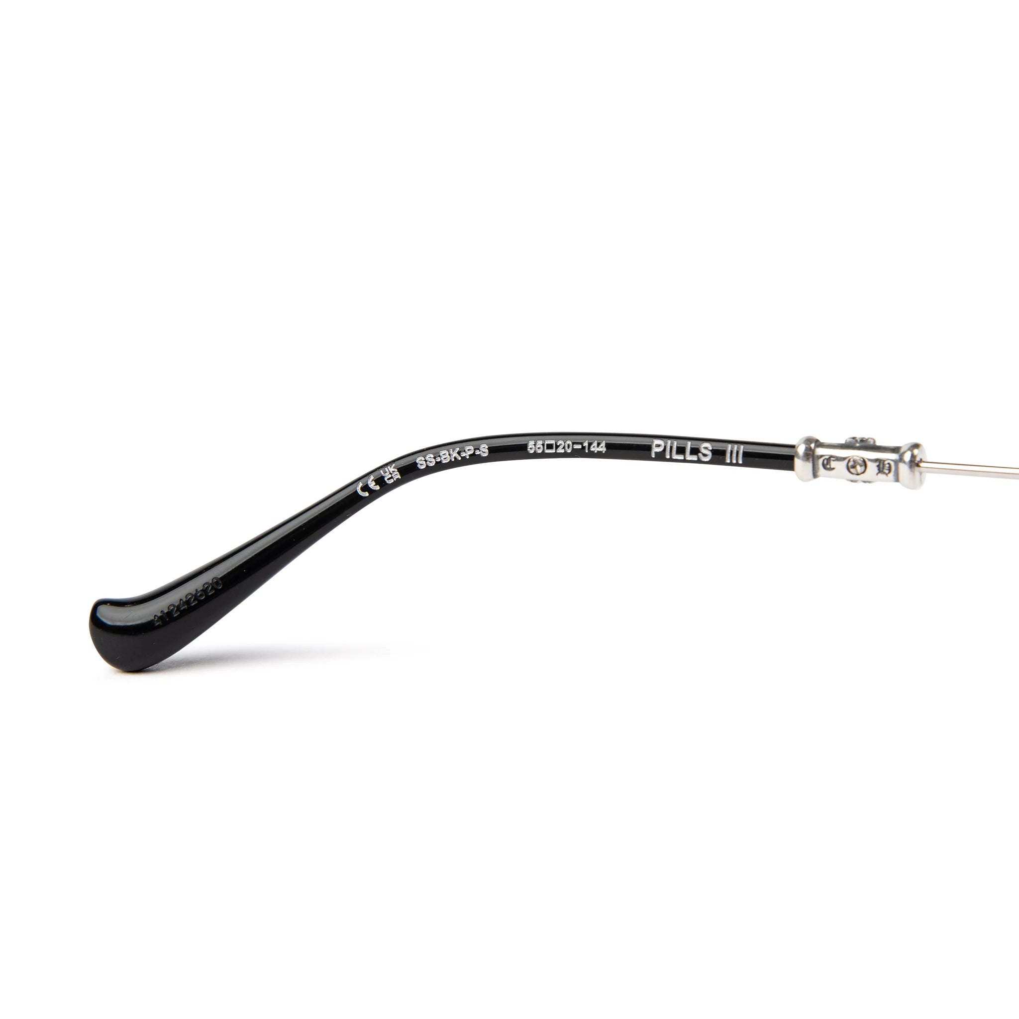 Chrome Hearts Pills III Silver Black Sunglasses - Luxury Designer Shades for Men & Women - UV Protection - Perfect for Outdoor Activities, Travel & Fashion Statements