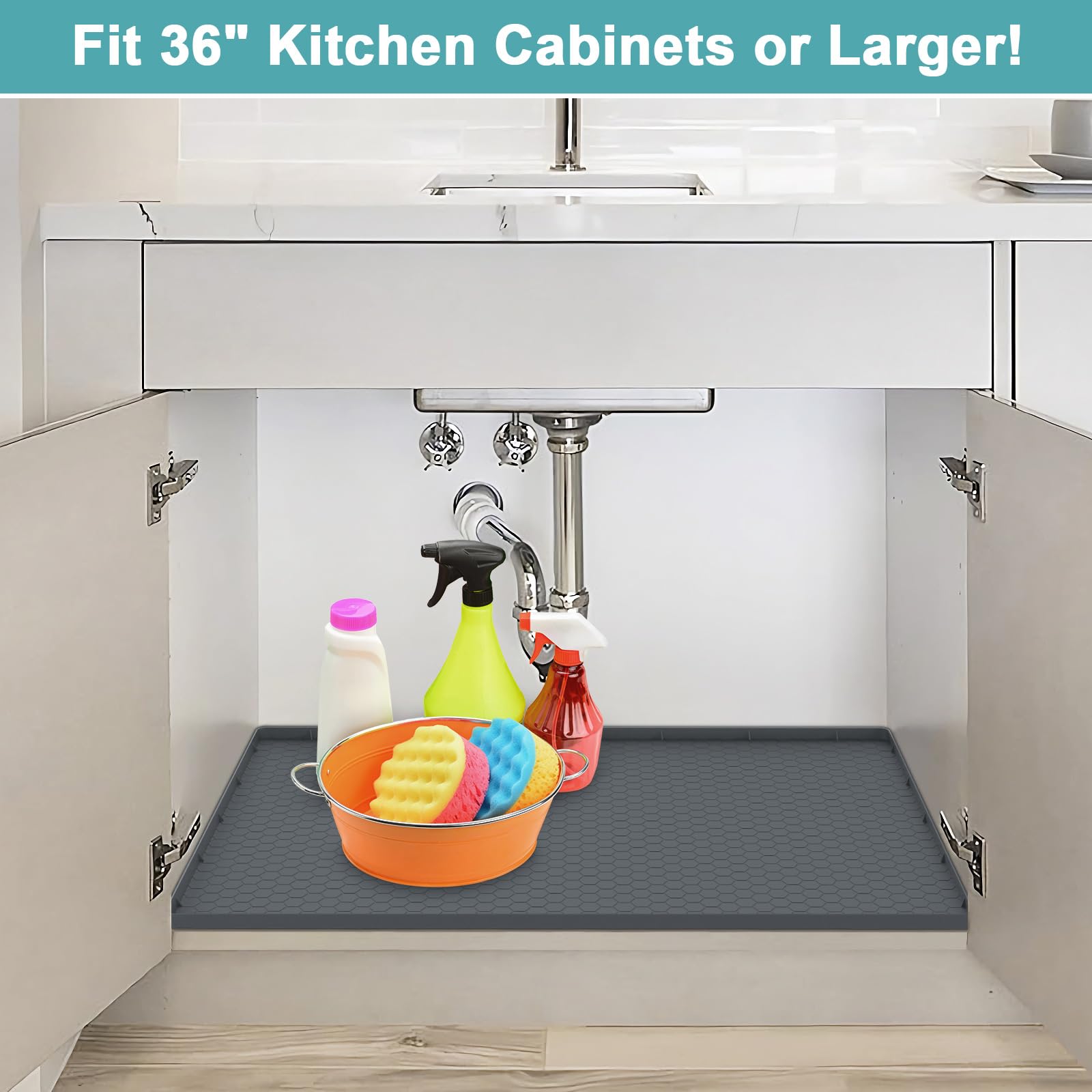 Non-Slip Waterproof Silicone Under Sink Mat 31