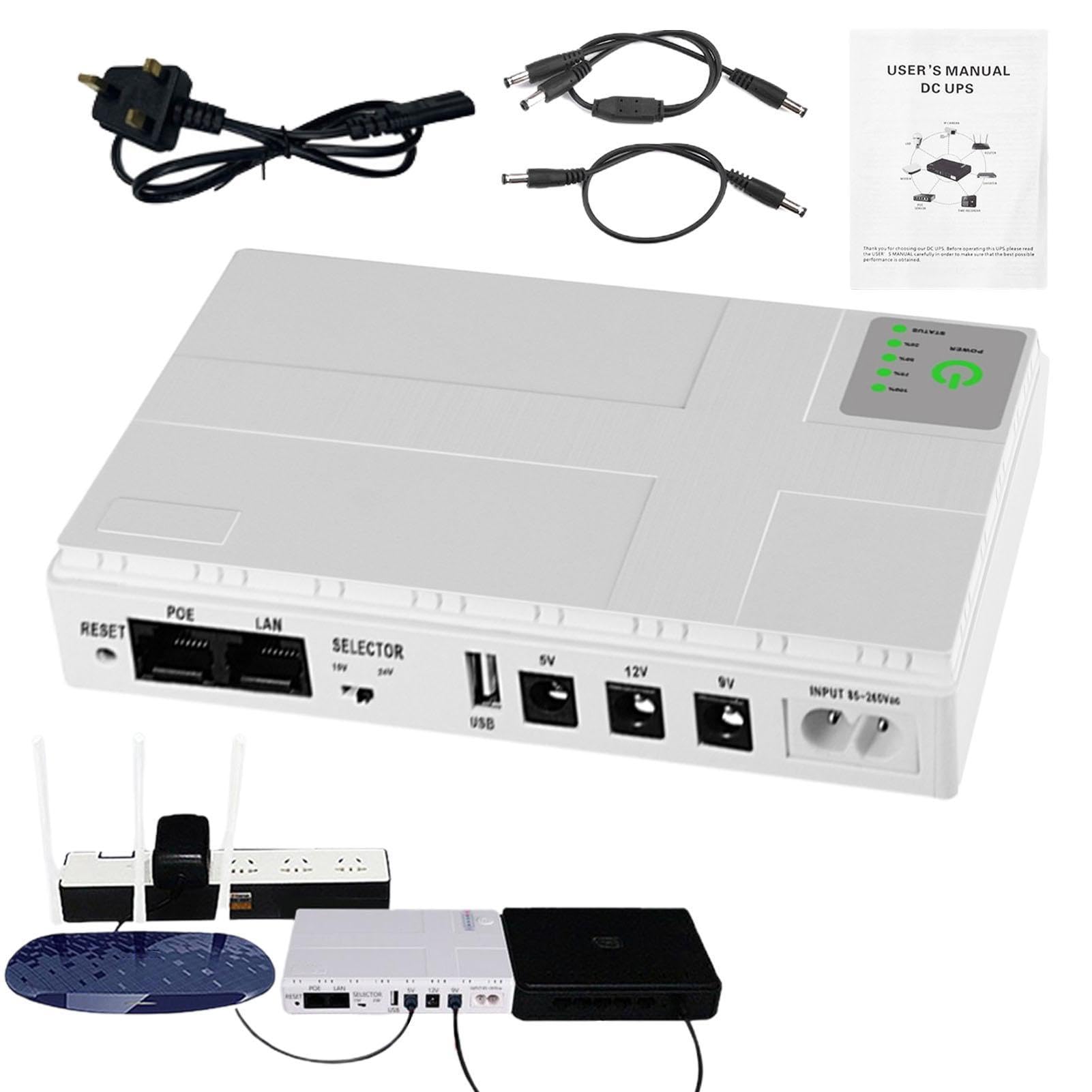 Security Camera Backup Battery - UPS Power Supply for WiFi Cameras & Modem Routers | Emergency Power Backup for Home & Office Security Systems
