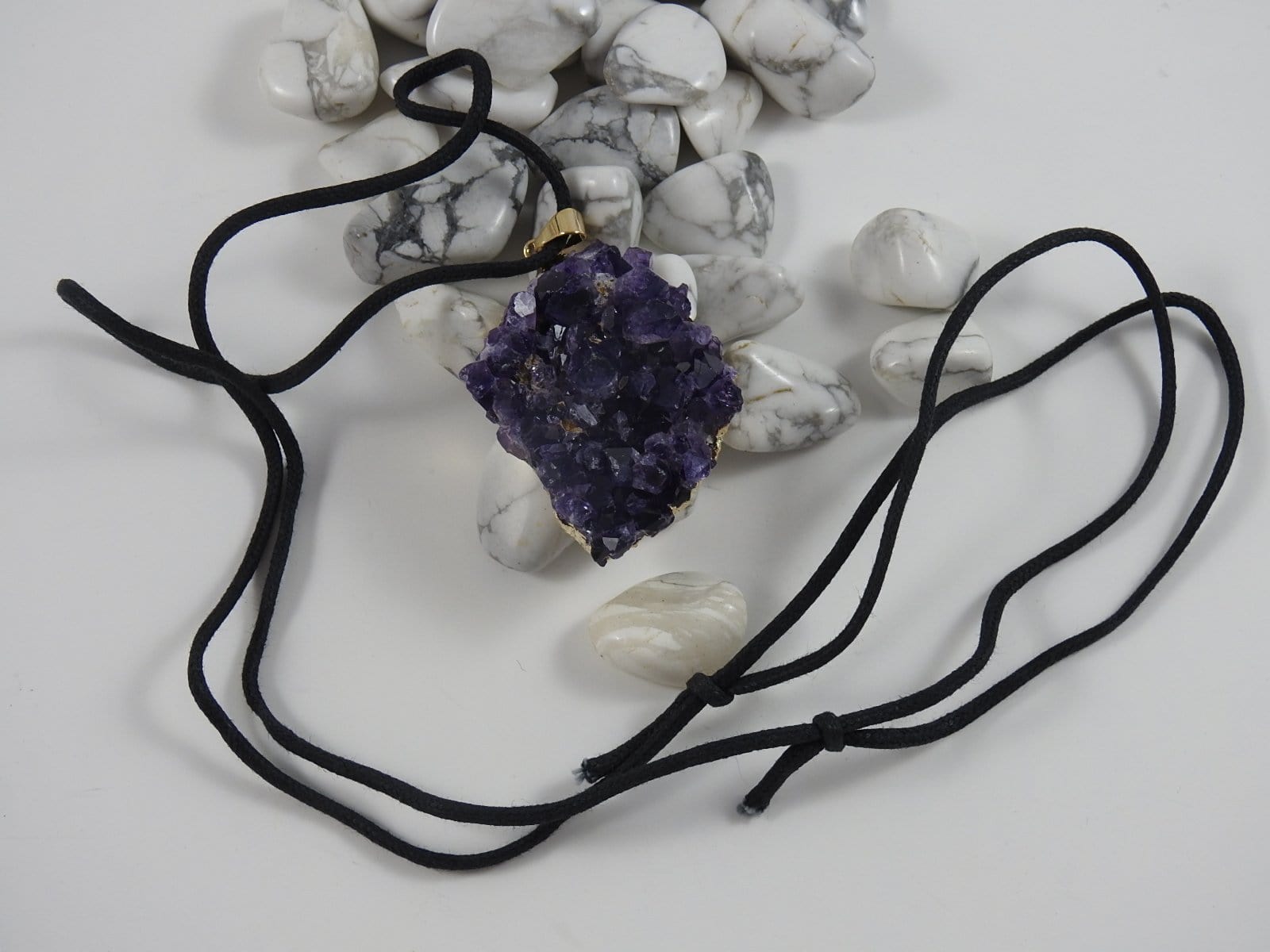 Natural Amethyst Cluster Necklace - Healing Crystal Jewelry for Women | Perfect for Meditation, Energy Cleansing & Spiritual Gifts
