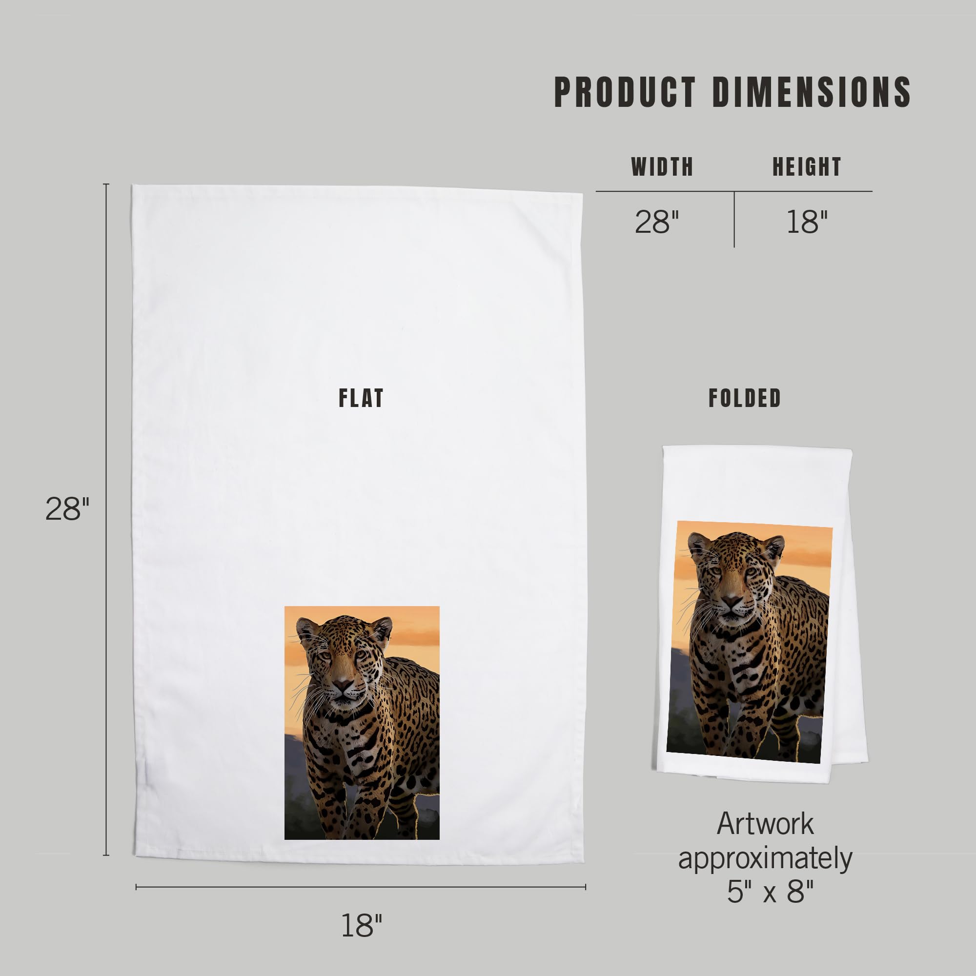 Solo Jaguar Cotton Tea Towel - 100% Premium Cotton Decorative Hand Towel for Kitchen & Home Decor | Perfect for Dish Drying, Gift Giving & Farmhouse Style Decor