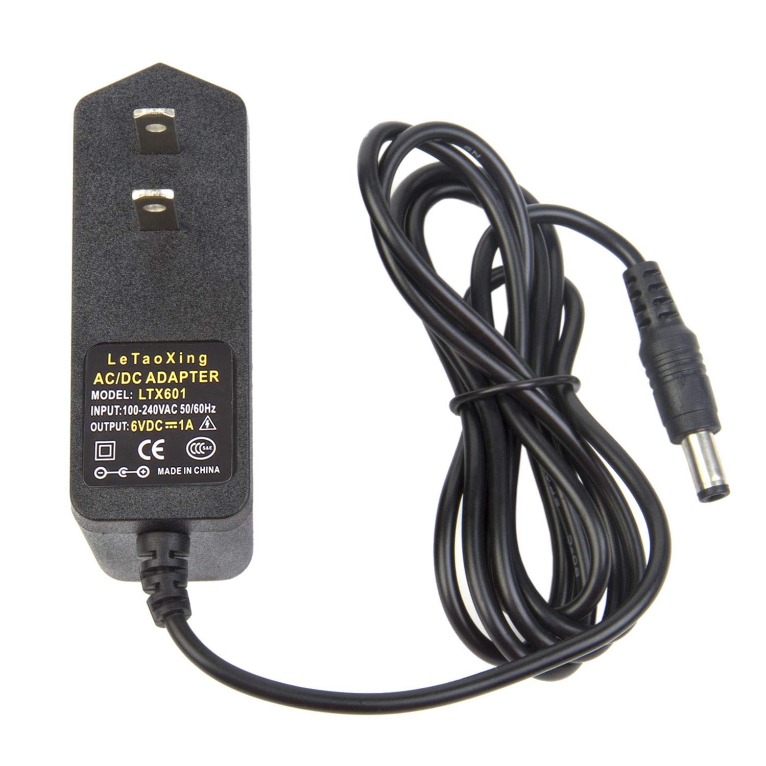 6V 1A Power Adapter, AC 100-240V to DC 6V 1A 6W Power Supply with 5.5x2.5mm/2.1mm Tip - Compatible with Trash Can, Arm Blood Pressure Monitor, Doorbell Alarm, AM/FM Radio (Replacement for 6V 500mA/0.5A) - Perfect for Home, Office & Medical Devices