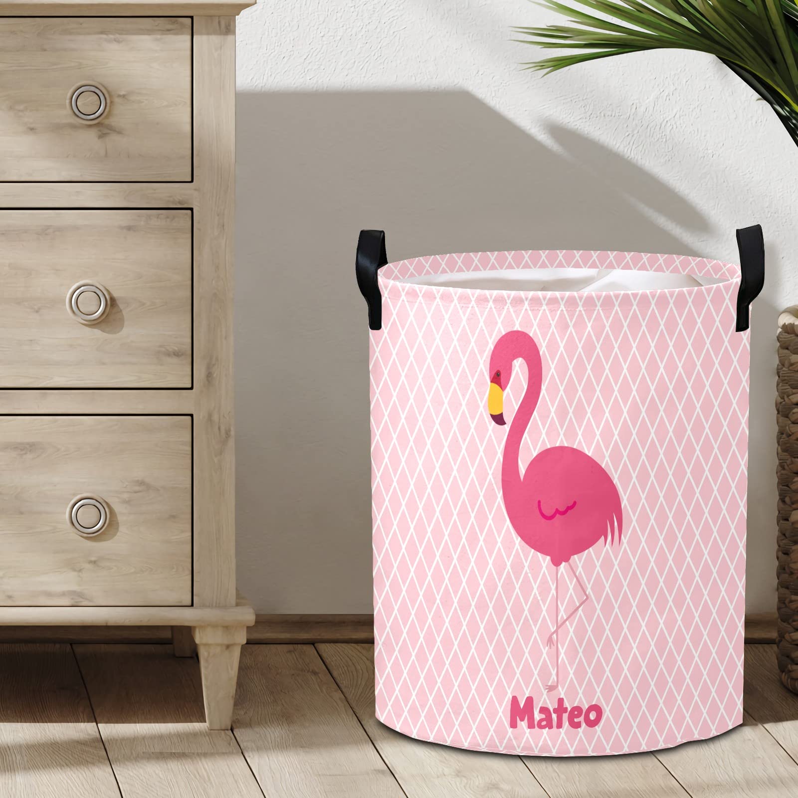 Flamingo Laundry Basket - Collapsible Hamper for Kids Room & Nursery Decor