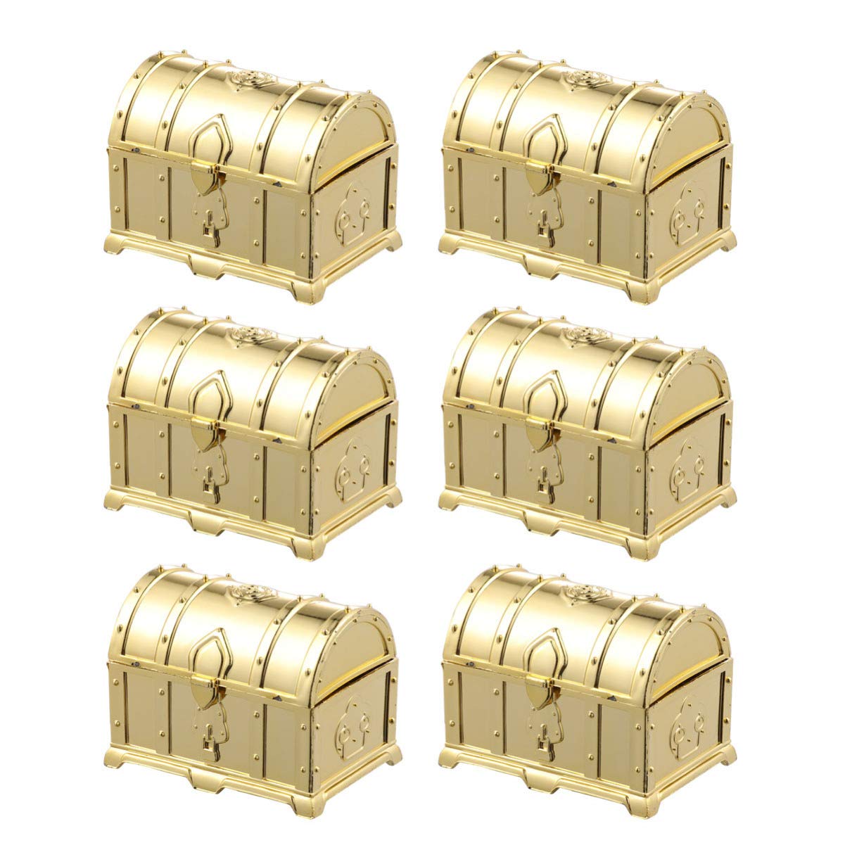 Golden Candy Treasure Box - 6pcs for Wedding, Baby Shower & Party Favors