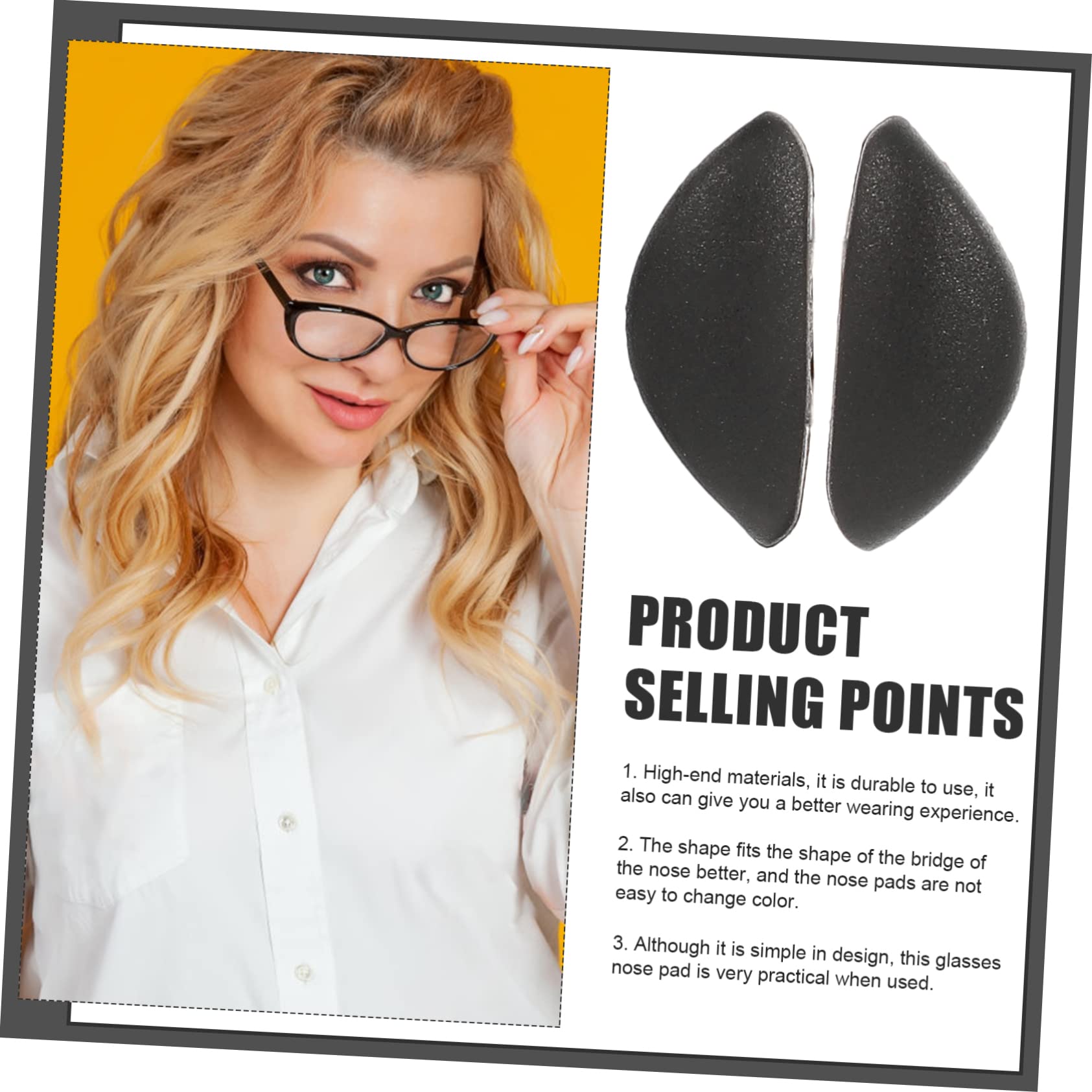 10 Pairs Silicone Nose Pads for Glasses - Soft Comfortable Eyewear Nose Cushions - Replacement Nose Pads for Eyeglass Frames Repair - Perfect for Reading, Computer Use and Daily Wear