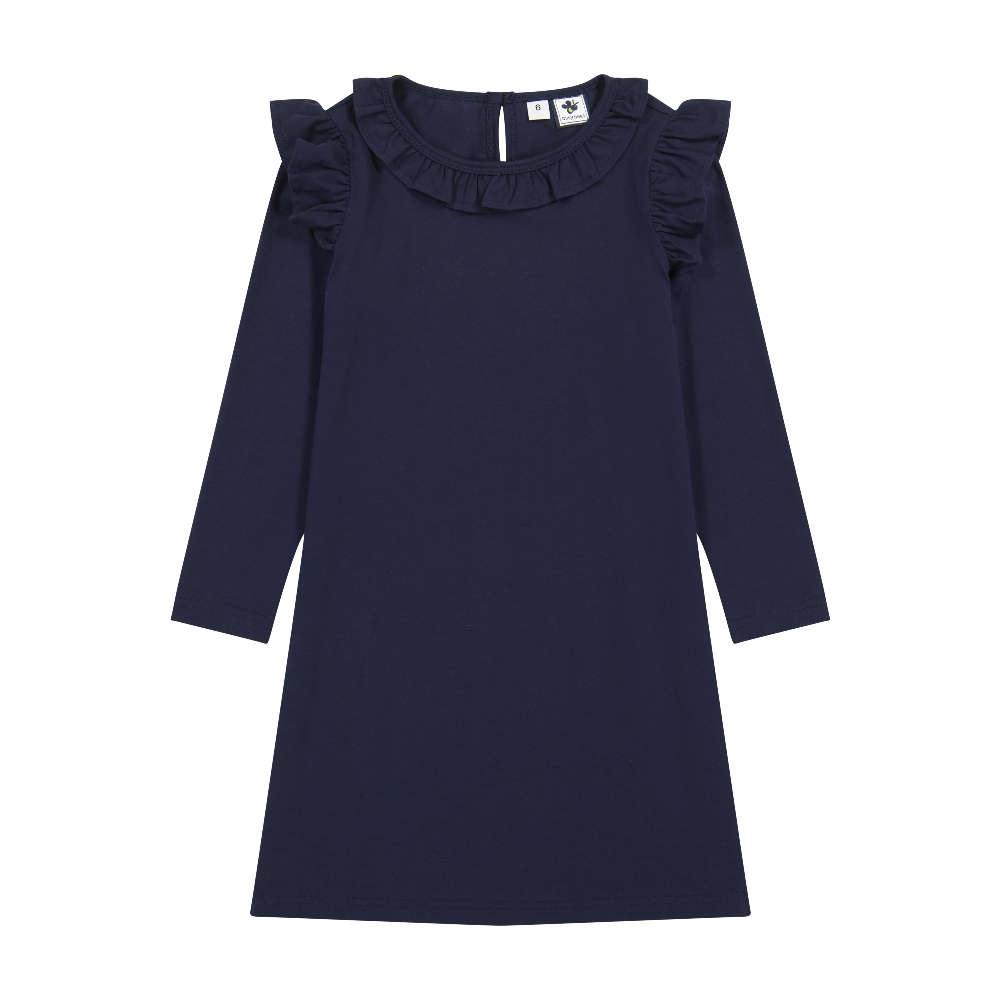 Luna Girls Ruffle Dress Navy Blue - Cute Floral Print Summer Dress for Toddler Girls | Perfect for Birthday Parties, Family Photos & Outdoor Play