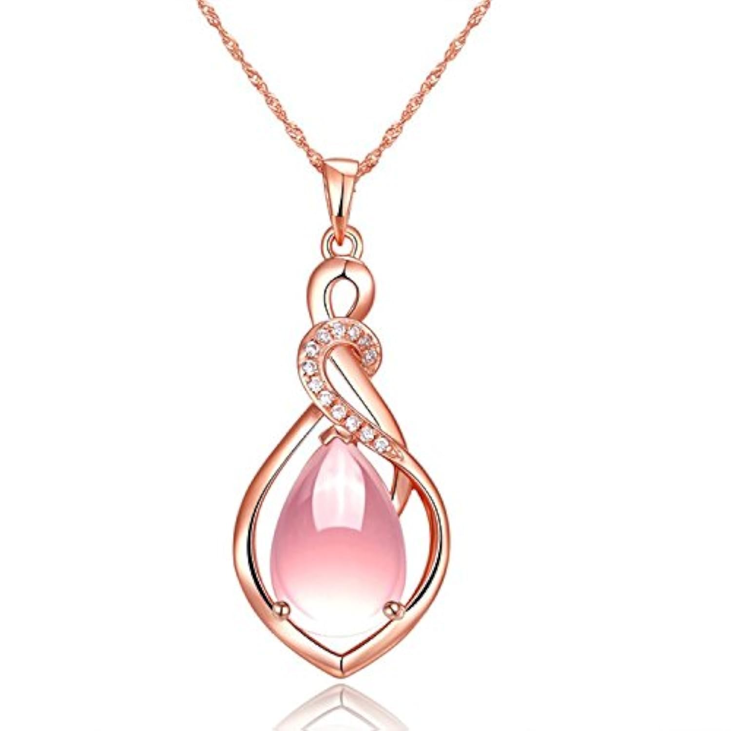 Shining Diva Rose Gold Crystal Pendant Necklace for Women - Elegant Fashion Jewelry Gift for Birthday, Anniversary & Valentine's Day | Perfect for Parties, Date Nights & Special Occasions