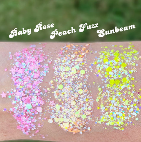 Pastel Glow Gleam Glitter Cream Palette - Shimmer Highlighter for Face & Body, Perfect for Makeup, Parties, and Festivals