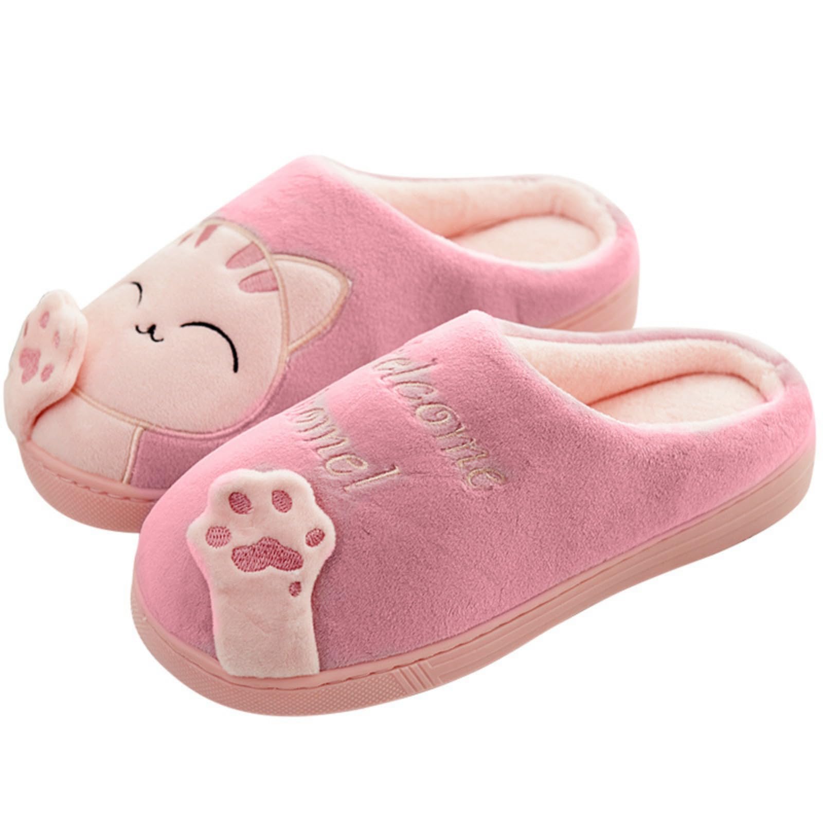 Non-Slip Fuzzy Cat Slippers for Women & Men - Warm Plush Animal House Shoes for Winter Indoor Comfort - Perfect for Cozy Nights, Bedroom Lounging & Gift Giving