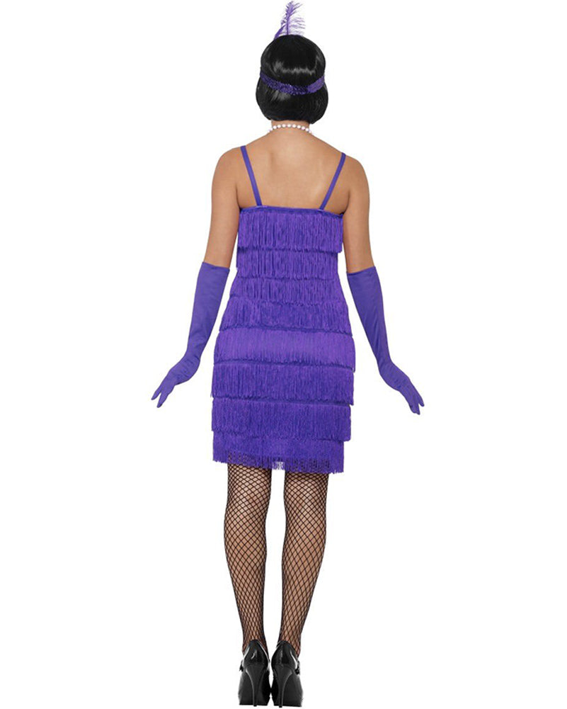 20s Purple Flapper Women's Costume - Vintage 1920s Gatsby Party Dress for Halloween, Roaring Twenties Theme Party & Cosplay