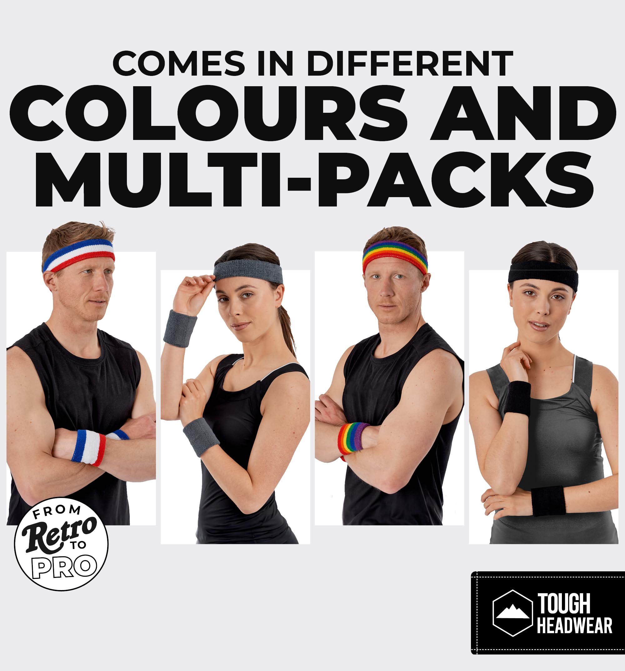 Premium Terry Cloth Sports Sweatband Set - Breathable Headbands & Wristbands for Men & Women - Ideal for Tennis, Basketball, Gym Workouts & Fitness Training - Stay Dry During Intense Exercise & Sports Activities