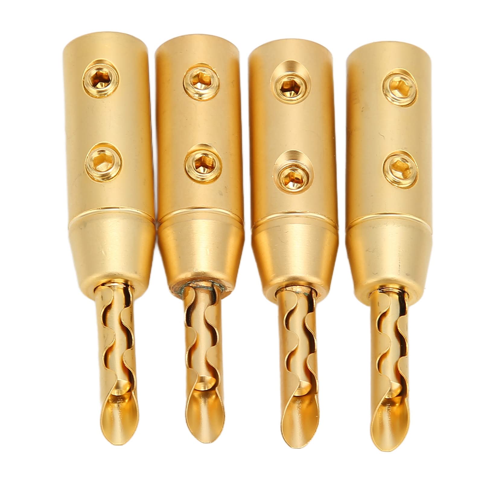 Premium Brass Gold Plated BFA Banana Plug Speaker Wire Connectors - Corrosion Resistant, Secure Connection for Crystal Clear Audio - Ideal for AV Amplifiers, Wall Panels & Home Theater Systems