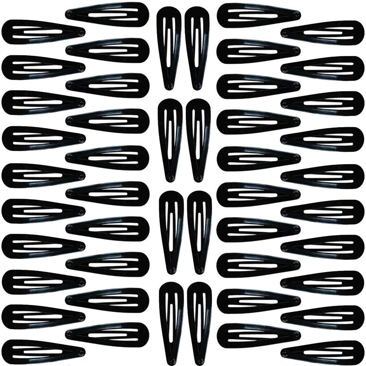 48Pcs Metal Snap Hair Clips Barrettes - 5cm Black Hair Accessories for Women, Girls & Toddlers | Perfect for School, Parties & Everyday Styling