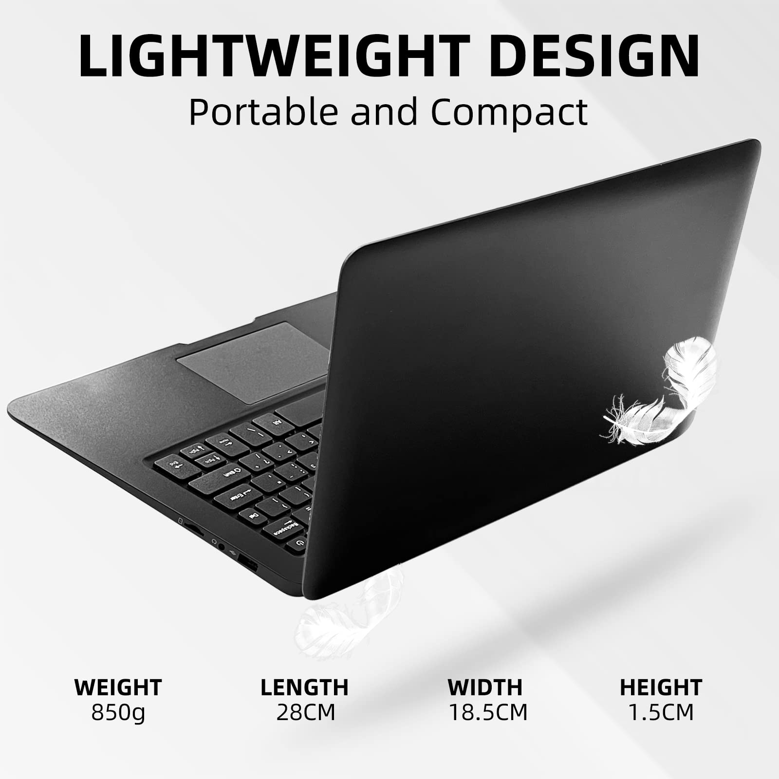 iSTYLE 10.1 Inch Windows 10 Ultra Thin Laptop - Intel Quad Core, 2GB RAM, 32GB Storage, Expandable to 1TB, USB 3.0, WiFi, HDMI, Bluetooth | Portable Netbook for Students, Business Travel & Home Office (Black)