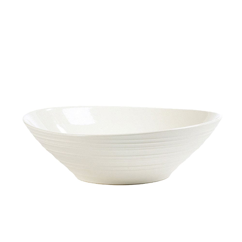 Premium Swirl White Ceramic Pasta Bowl - Elegant Design for Spaghetti, Fettuccine & Noodles - Perfect for Italian Dining, Home Kitchen & Restaurant Use