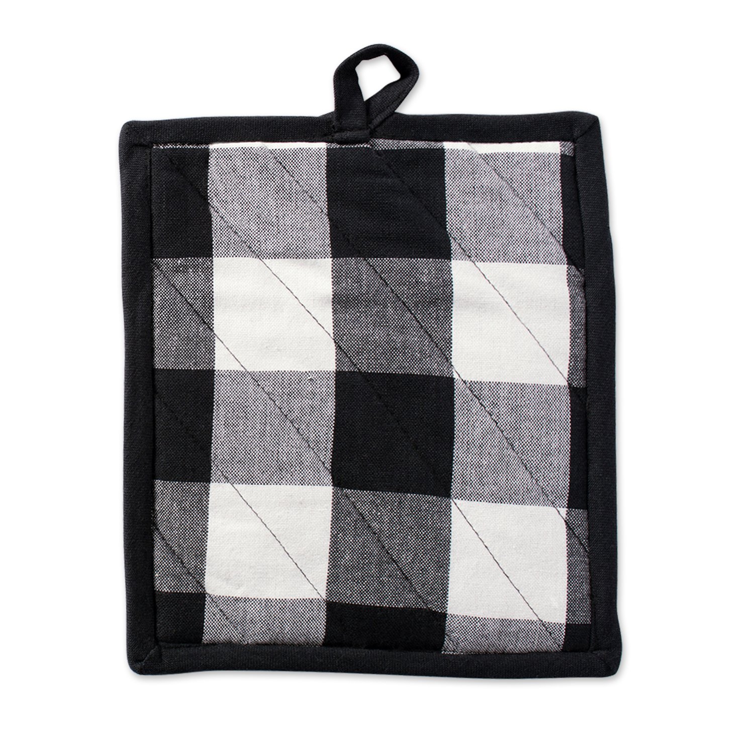 DII Buffalo Check Kitchen Collection - Classic Farmhouse Potholder Set (2-Piece, Black & White) | Perfect for Cooking, Baking & Farmhouse Style Kitchen Decor